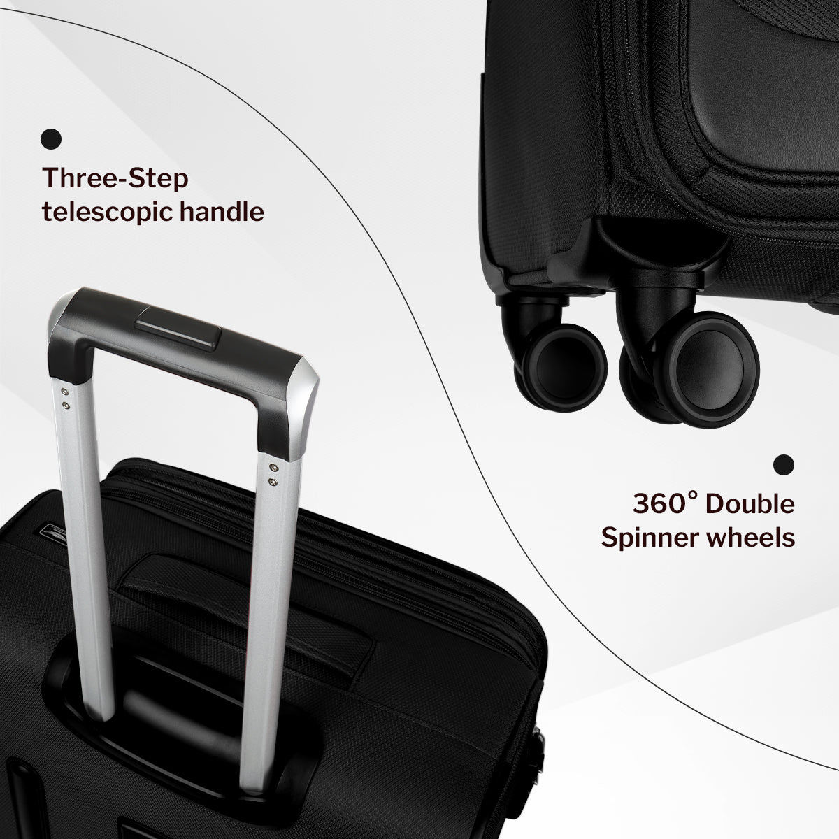 New York XPress 8809 Single Suitcase 20''/26''/30'',Softside Luggage w/Spinner Wheels and TSA LOCK,Lightweight Luggage for Men Women