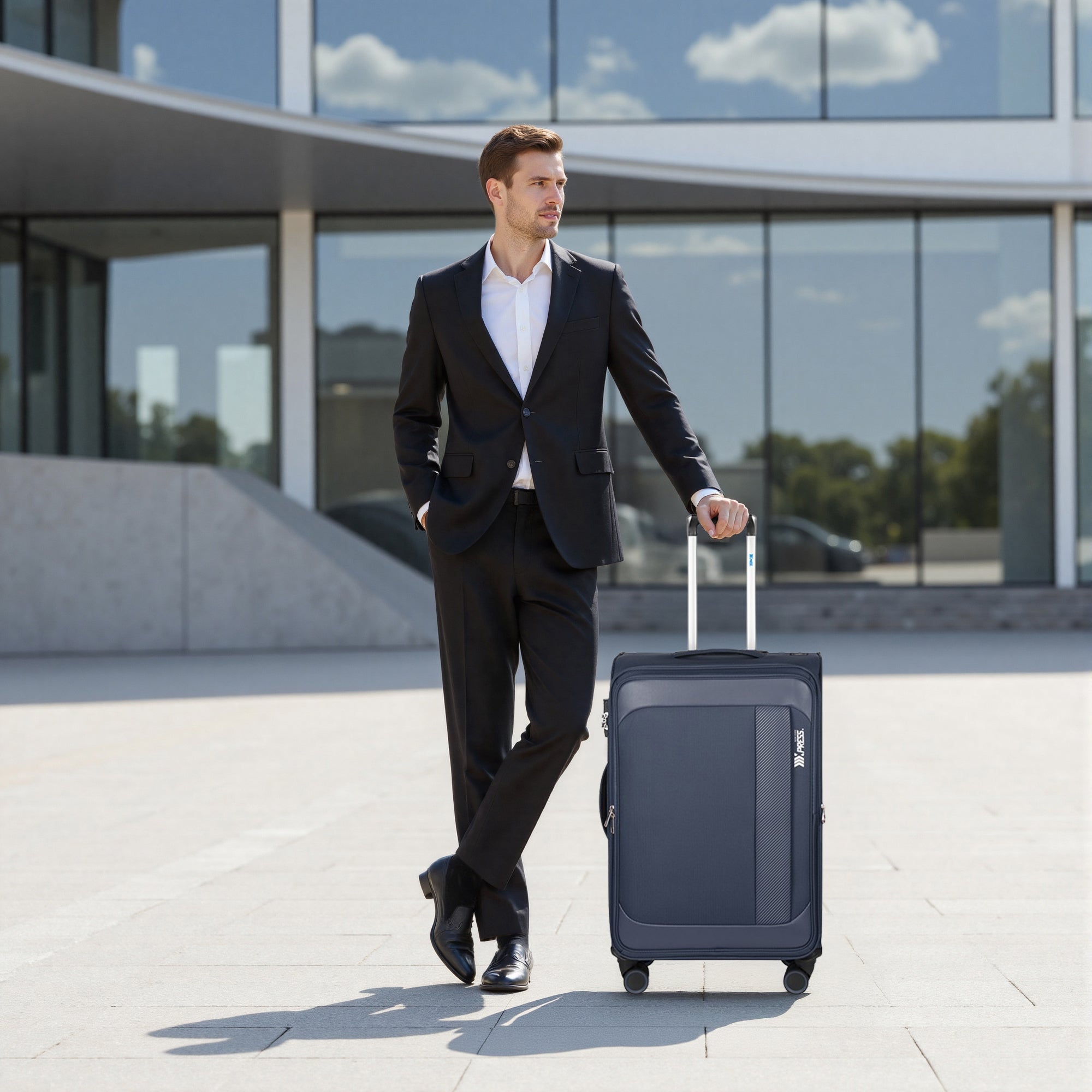 New York XPress 8809 Single Suitcase 20''/26''/30'',Softside Luggage w/Spinner Wheels and TSA LOCK,Lightweight Luggage for Men Women