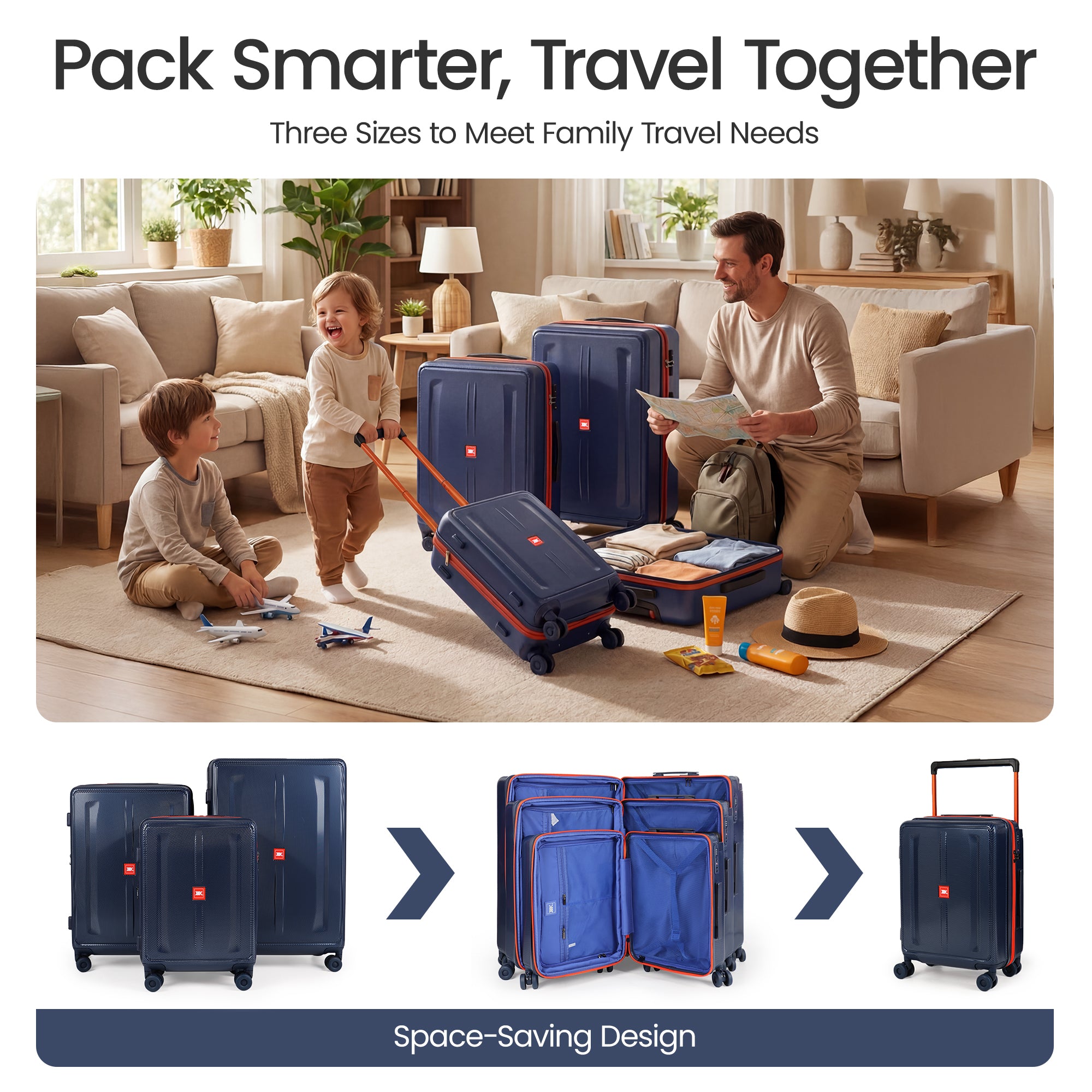 New York XPress LP-13803,3-Piece PC Hardshell Luggage, Expandable 20%, Spinner Wheels, TSA Lock, Wide Handle（20in/26in30in）