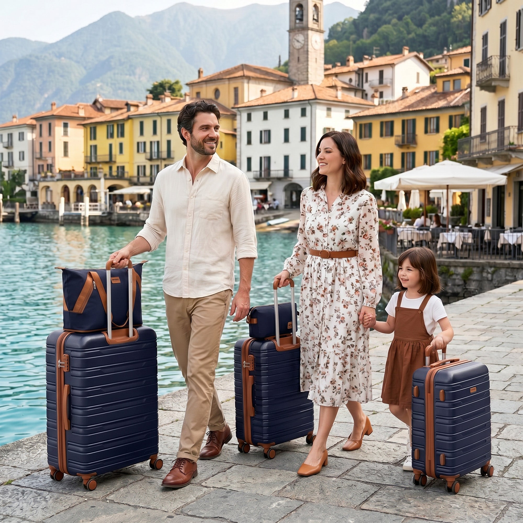 New York XPress 2532,5-Piece ABS Hardshell Luggage Set, Spinner Wheels andCombination LOCK, Lightweight Travel Suitcase for Men/Women