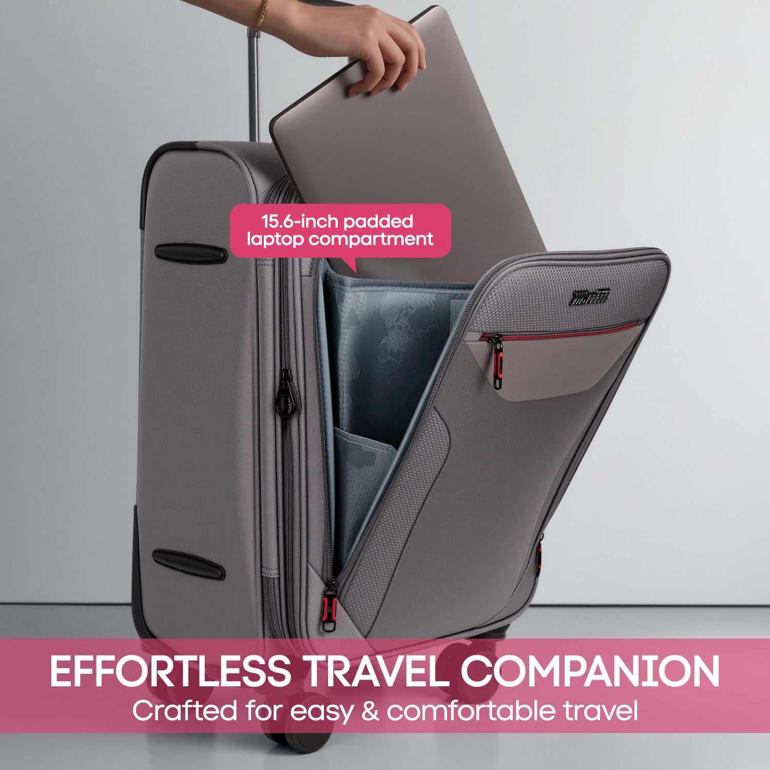 New York XPress WD-8817 Single Suitcase 20''/26''/30'',Lightweight Carry-On Suitcase with Spinner Wheels and TSA LOCK,Upright Softshell Luggage