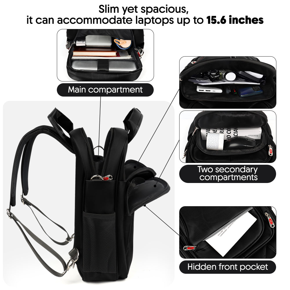 New York XPress 2113,3-in-1 Laptop Backpack for Men/Women,15.6''Laptop Bag/Convertible Backpack/Shoulder Bag,w/Shoulder Strap