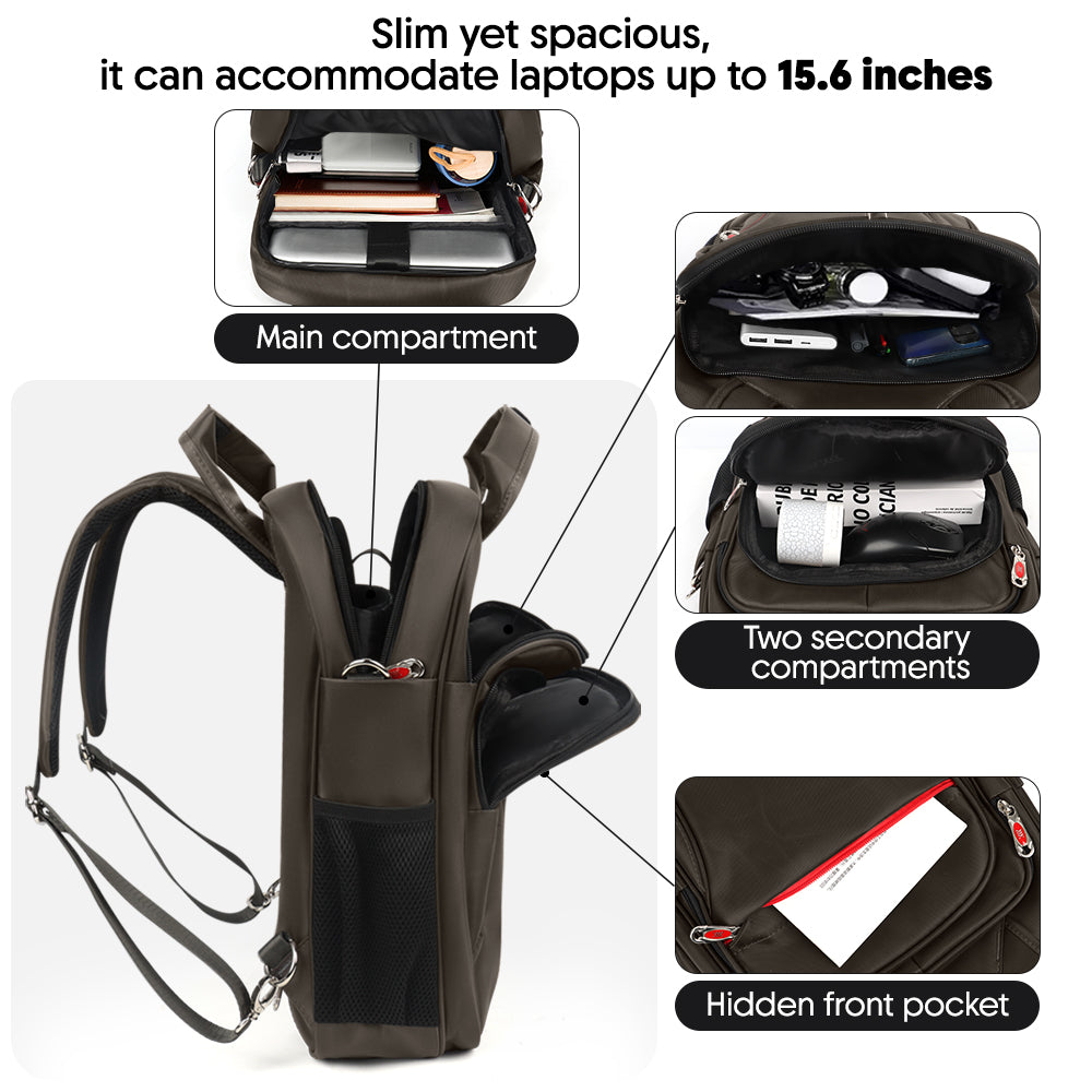 New York XPress 2113,3-in-1 Laptop Backpack for Men/Women,15.6''Laptop Bag/Convertible Backpack/Shoulder Bag,w/Shoulder Strap