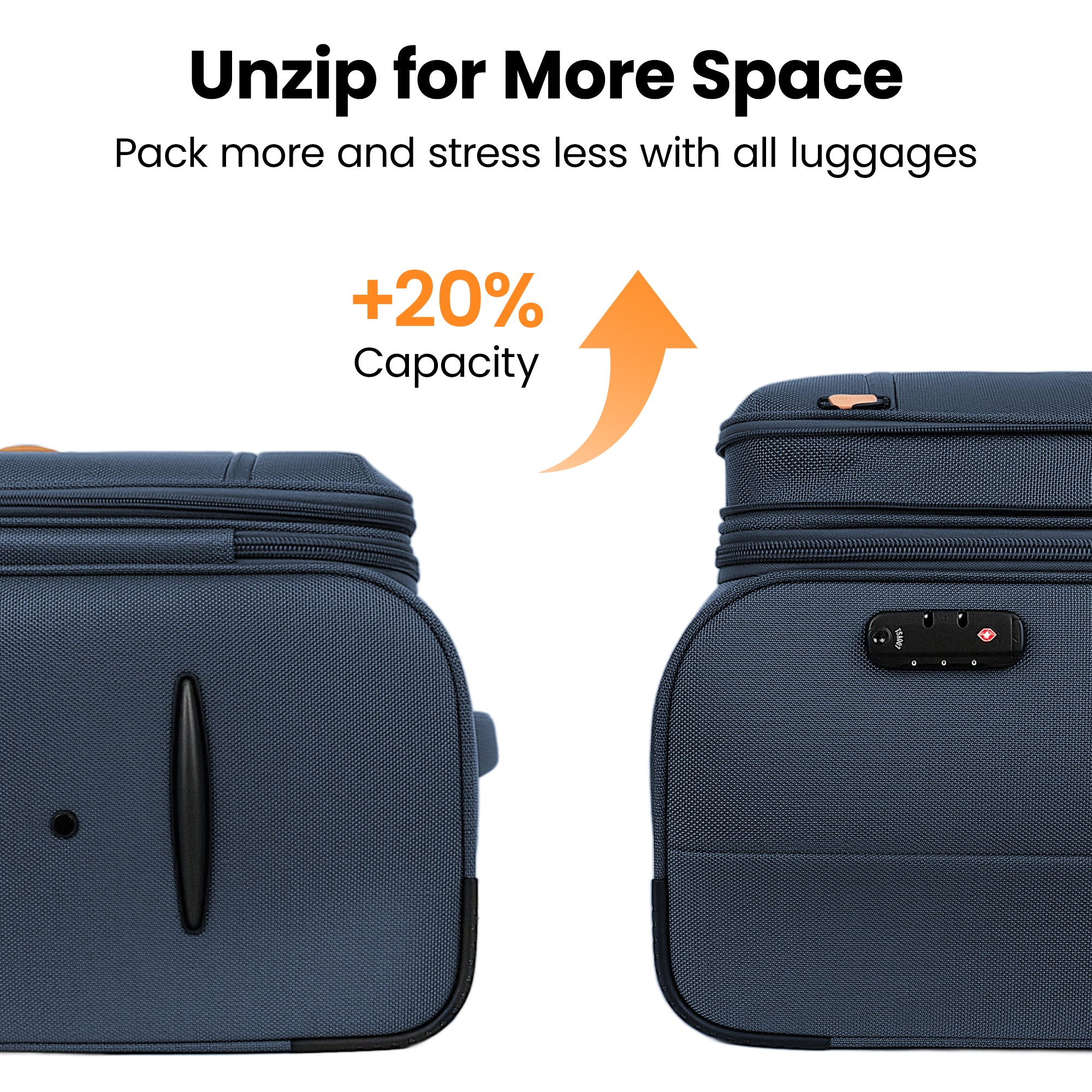 New York XPress XJ 1901,20in/26in/30in Softside Expandable Rolling Luggage w/TSA LOCK and Double Spinner Wheels,Lightweight Suitcases for Men Women