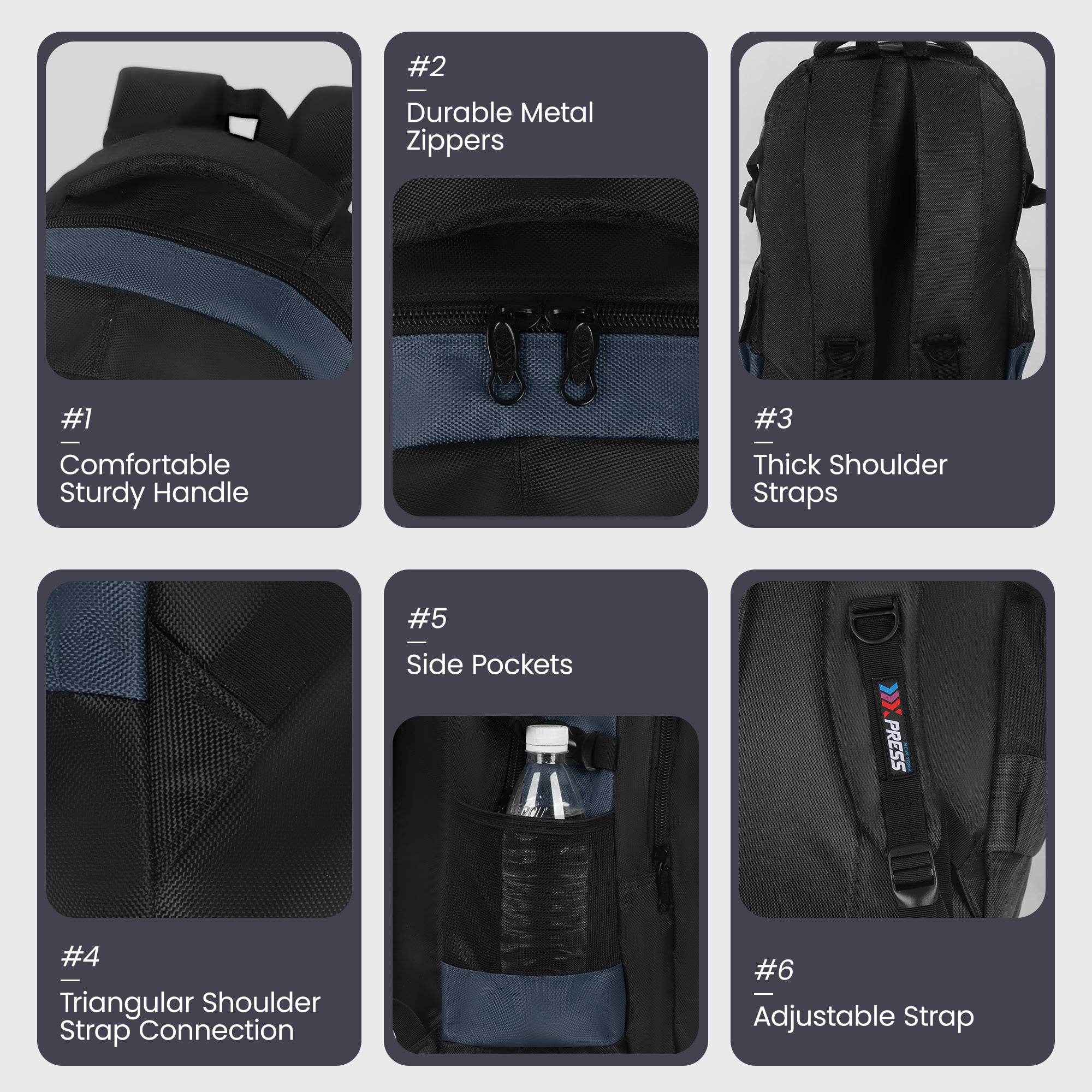 New York XPress 8160 Laptop Backpack for Men Women with 45 Liters Large Capacity,15.6 inch Laptop Computer Bag Travel Backpack,Water Resistant