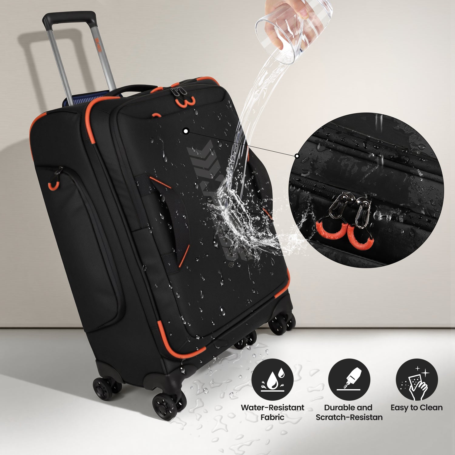 New York XPress TA-8353,20" Luggage, 24in/28in Softside Suitcase w/Double Spinner Wheels, Waterproof,Lightweight Rolling Suitcases for Men/Women