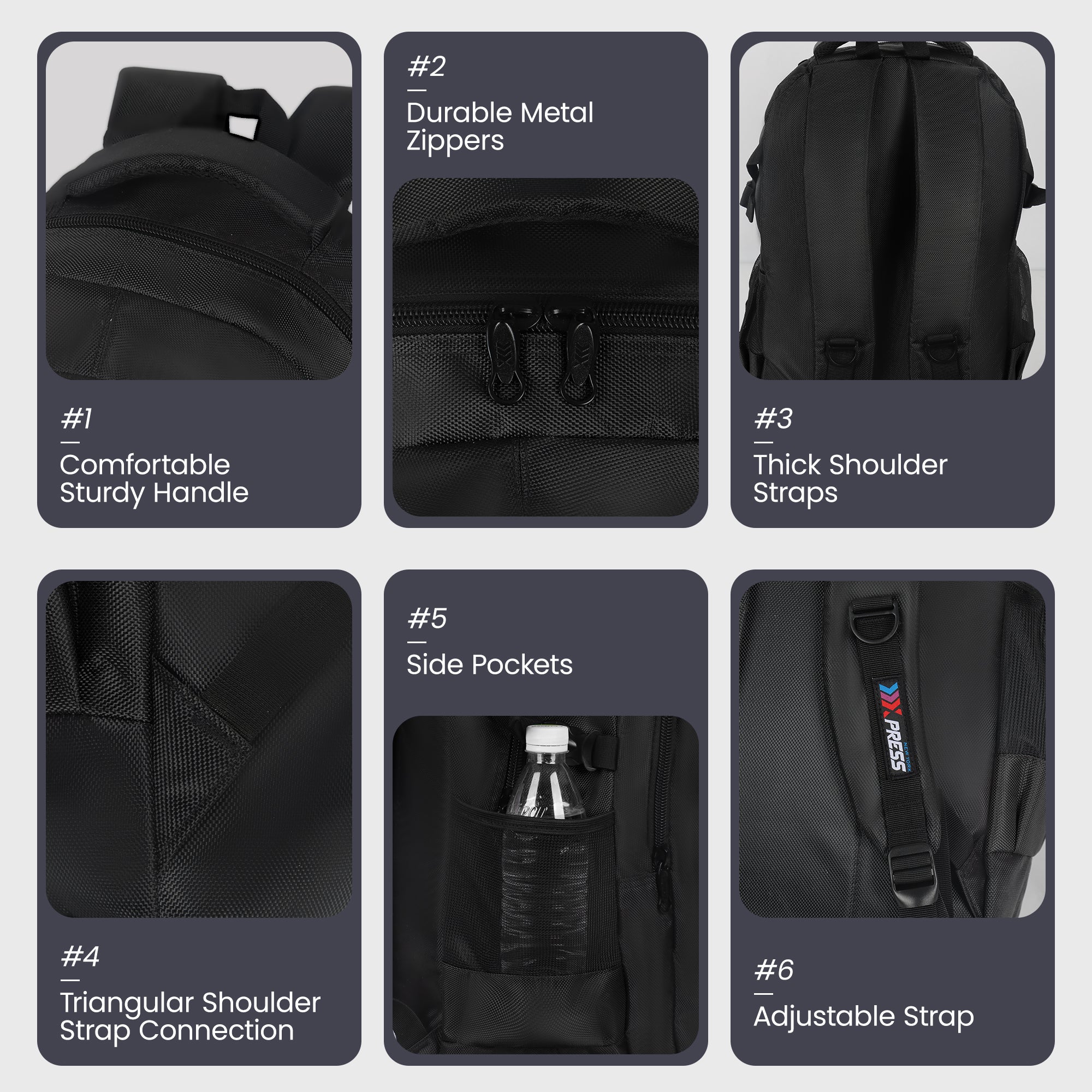 New York XPress 8160 Laptop Backpack for Men Women with 45 Liters Large Capacity,15.6 inch Laptop Computer Bag Travel Backpack,Water Resistant