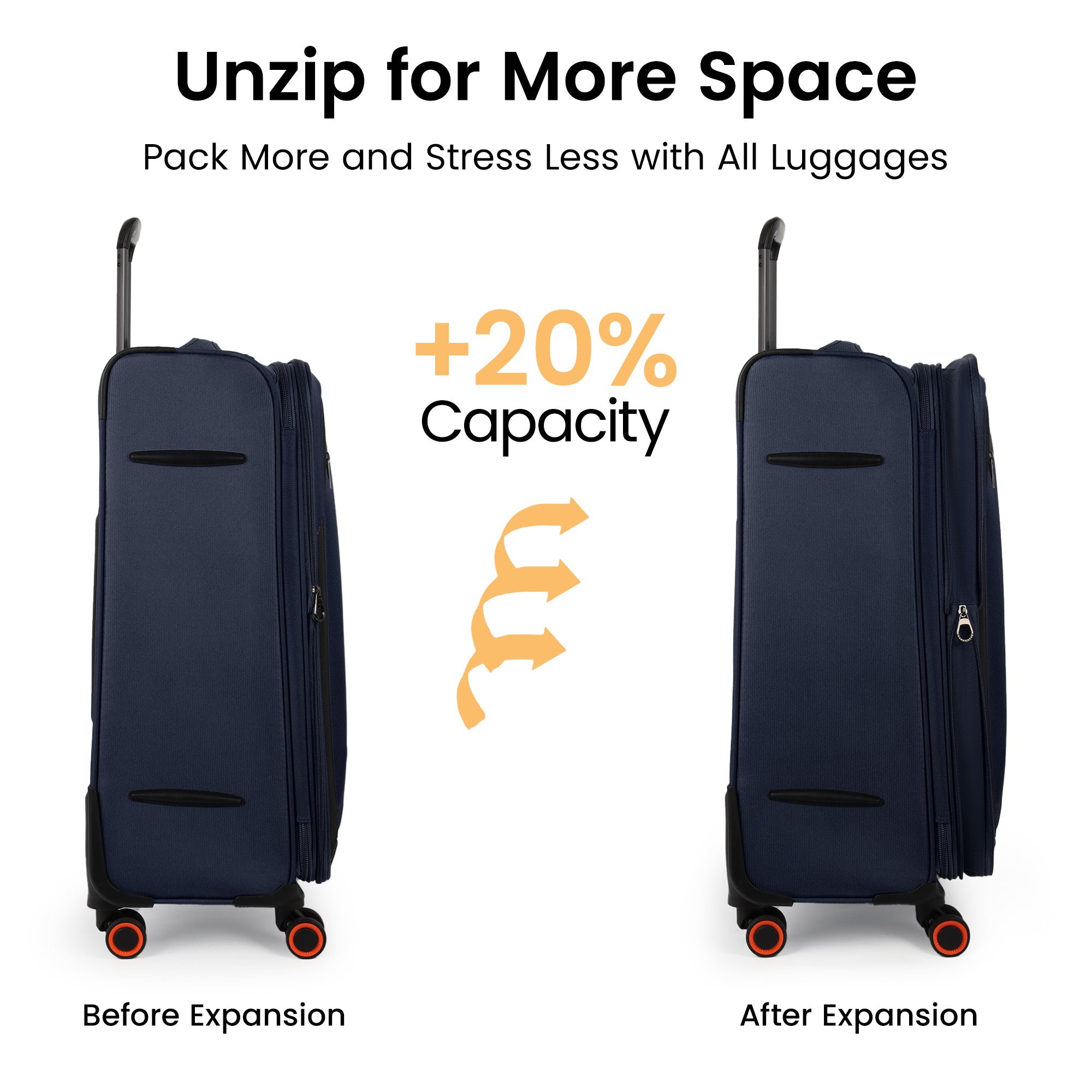 New York XPress WD-8818 Single Suitcase 20''/26''/30'',Softside Suitcase with TSA LOCK,Expandable 20% Luggage with Spinner Wheels,Tear-Resistant