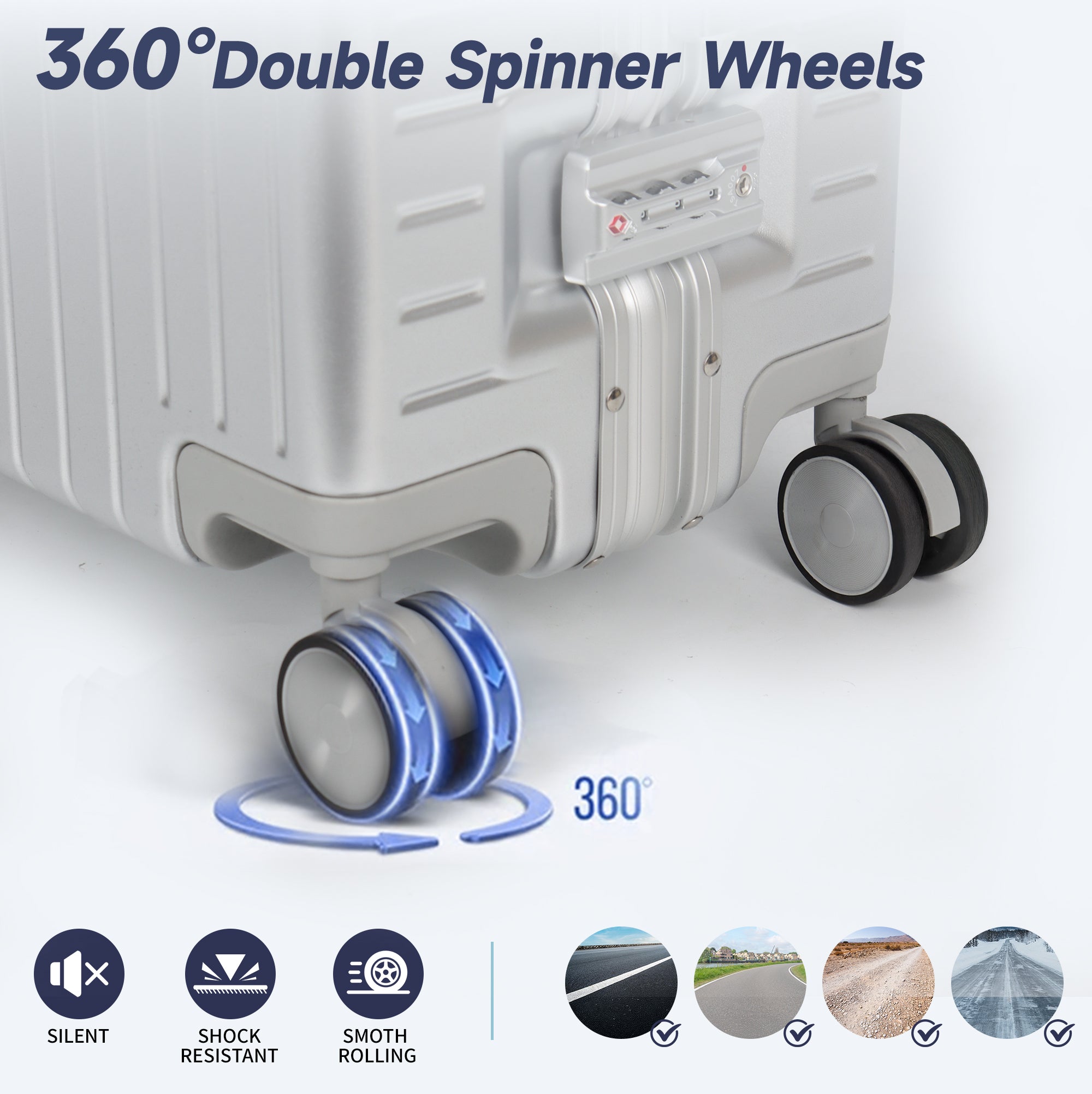 NEW YORK XPRESS Zipperless Luggage AL-12501,20in/30in,Aluminum Frame w/TSA LOCK w/Spinner Wheels