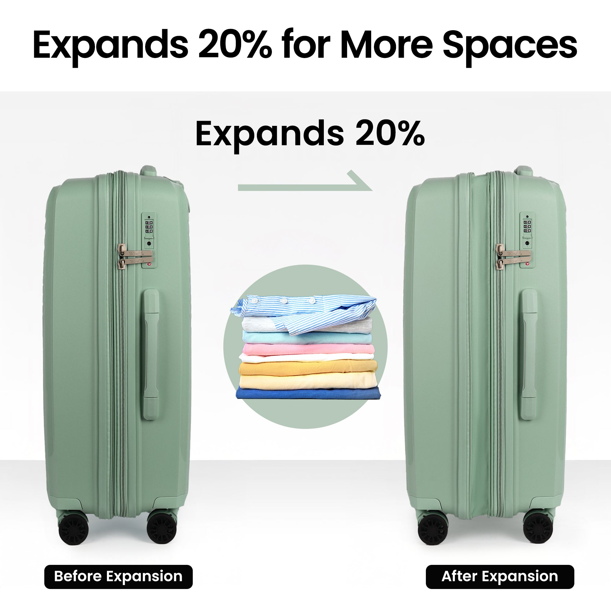 New York XPress 13804,3 Piece Luggage Set w/TSA LOCK,PC Hardside Suitcase Set w/Double Spinner Wheels,Expandable 20%,Luggage Sets,Lightweight Rolling Suitcase for Men/Women（20in/25in/29in）