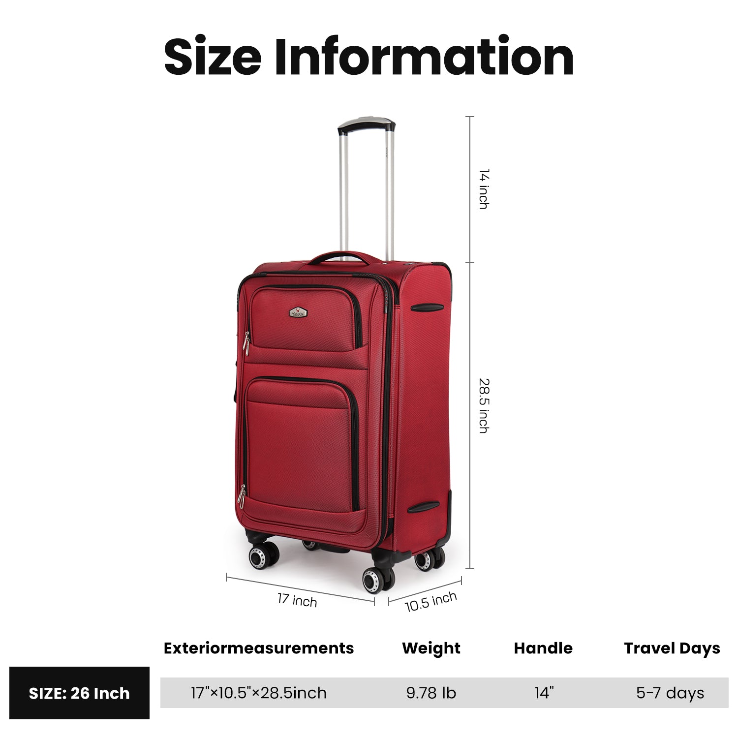 New York XPress WD-1622,20 inch  Carry on Luggage,26in/30in Softside Suitcase with Combination LOCK,Expandable Luggage,Lightweight Rolling Suitcases