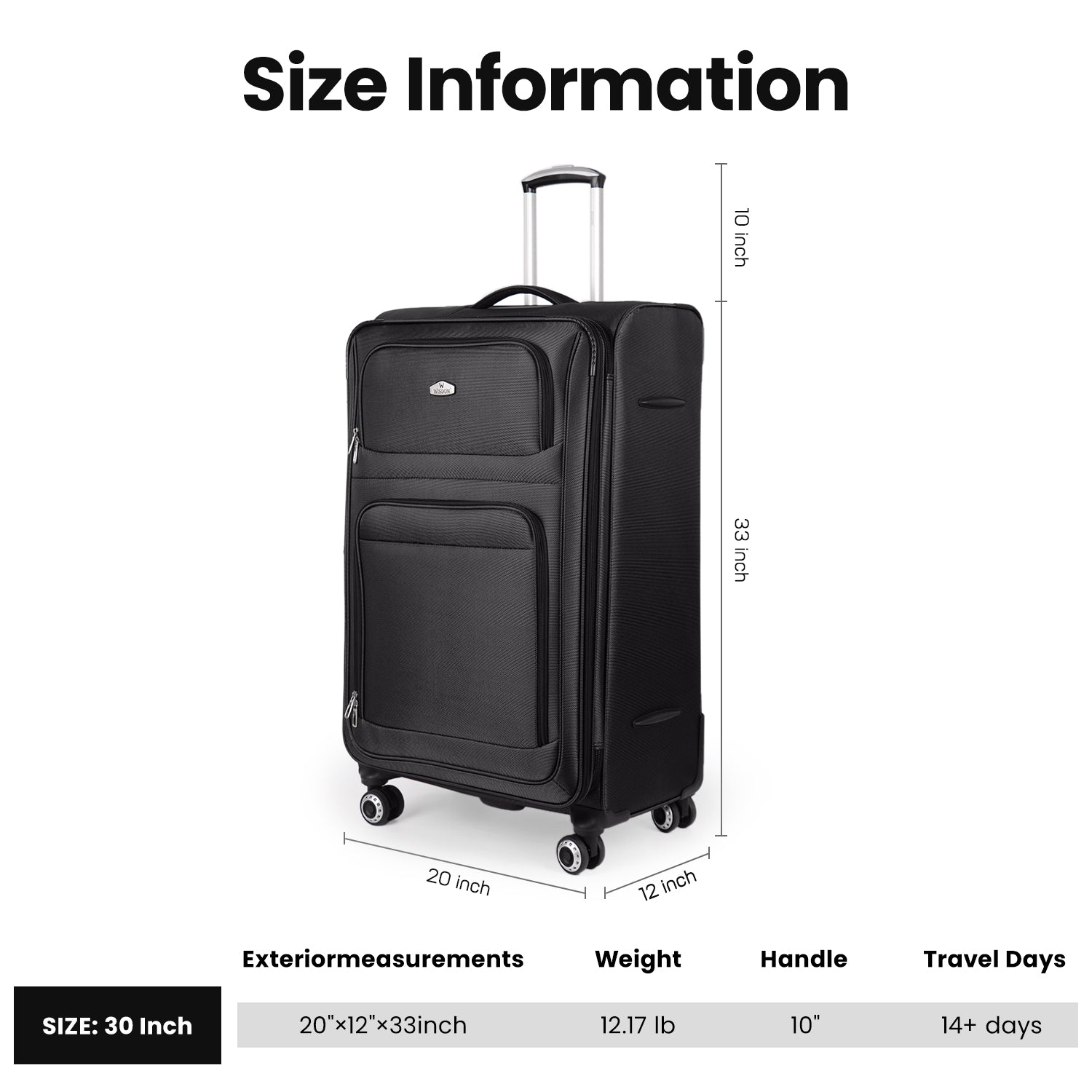 New York XPress WD-1622,20 inch  Carry on Luggage,26in/30in Softside Suitcase with Combination LOCK,Expandable Luggage,Lightweight Rolling Suitcases