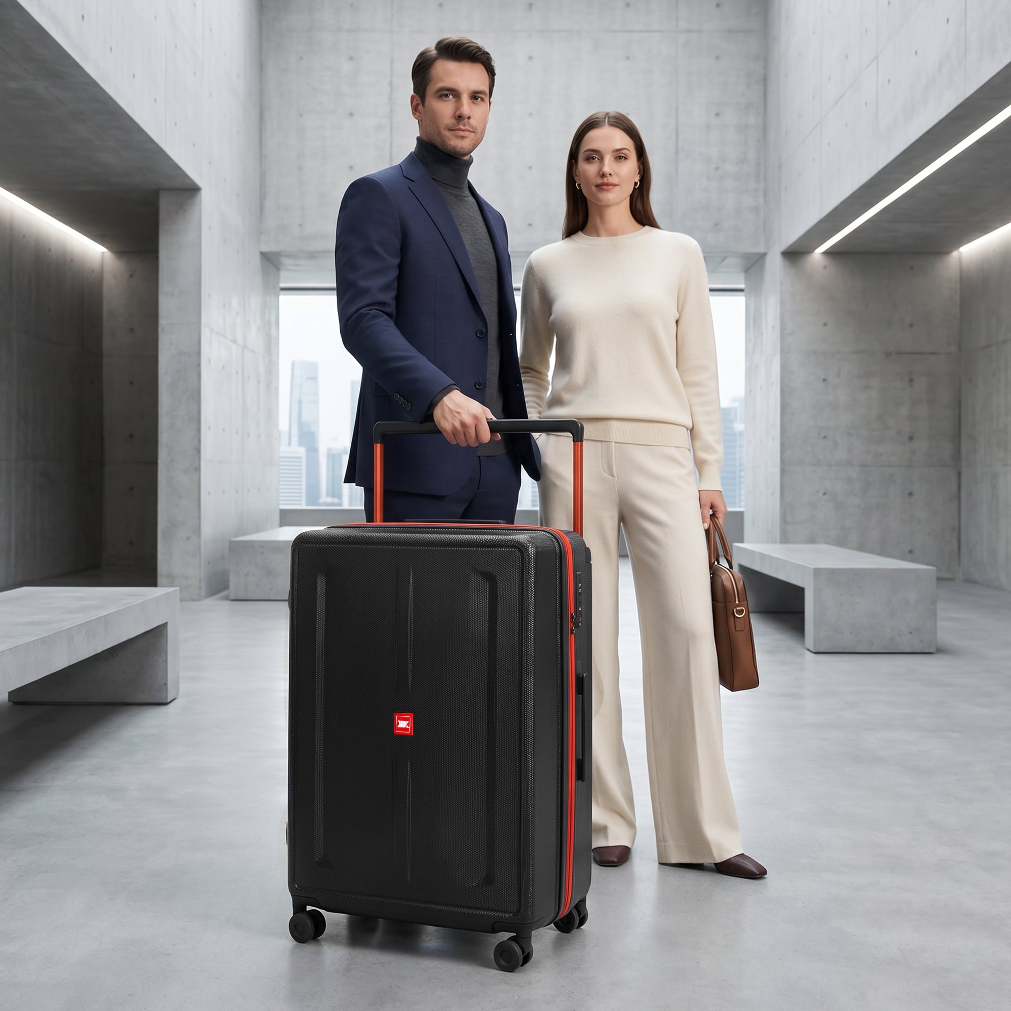 New York XPress LP-13803,3-Piece PC Hardshell Luggage, Expandable 20%, Spinner Wheels, TSA Lock, Wide Handle（20in/26in30in）