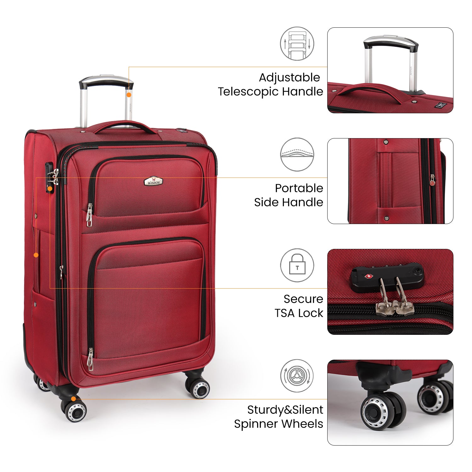 New York XPress WD-1622,20 inch  Carry on Luggage,26in/30in Softside Suitcase with Combination LOCK,Expandable Luggage,Lightweight Rolling Suitcases