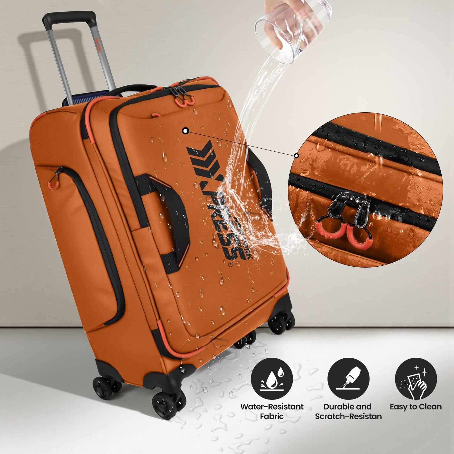 New York XPress TA-8353,20" Luggage, 24in/28in Softside Suitcase w/Double Spinner Wheels, Waterproof,Lightweight Rolling Suitcases for Men/Women