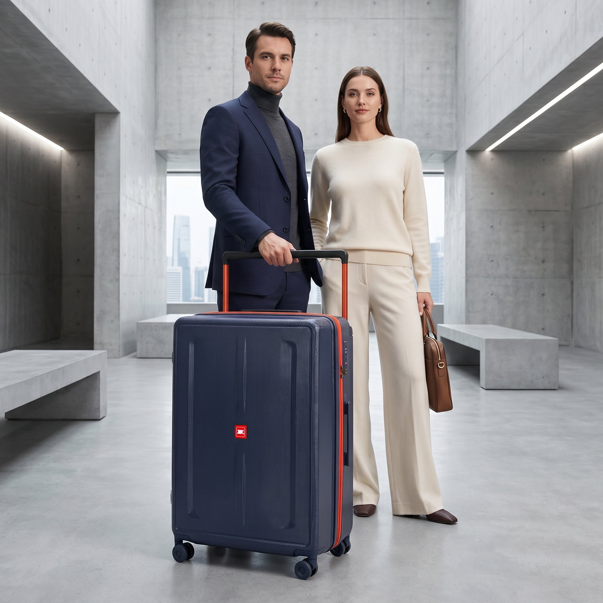 New York XPress LP-13803,3-Piece PC Hardshell Luggage, Expandable 20%, Spinner Wheels, TSA Lock, Wide Handle（20in/26in30in）