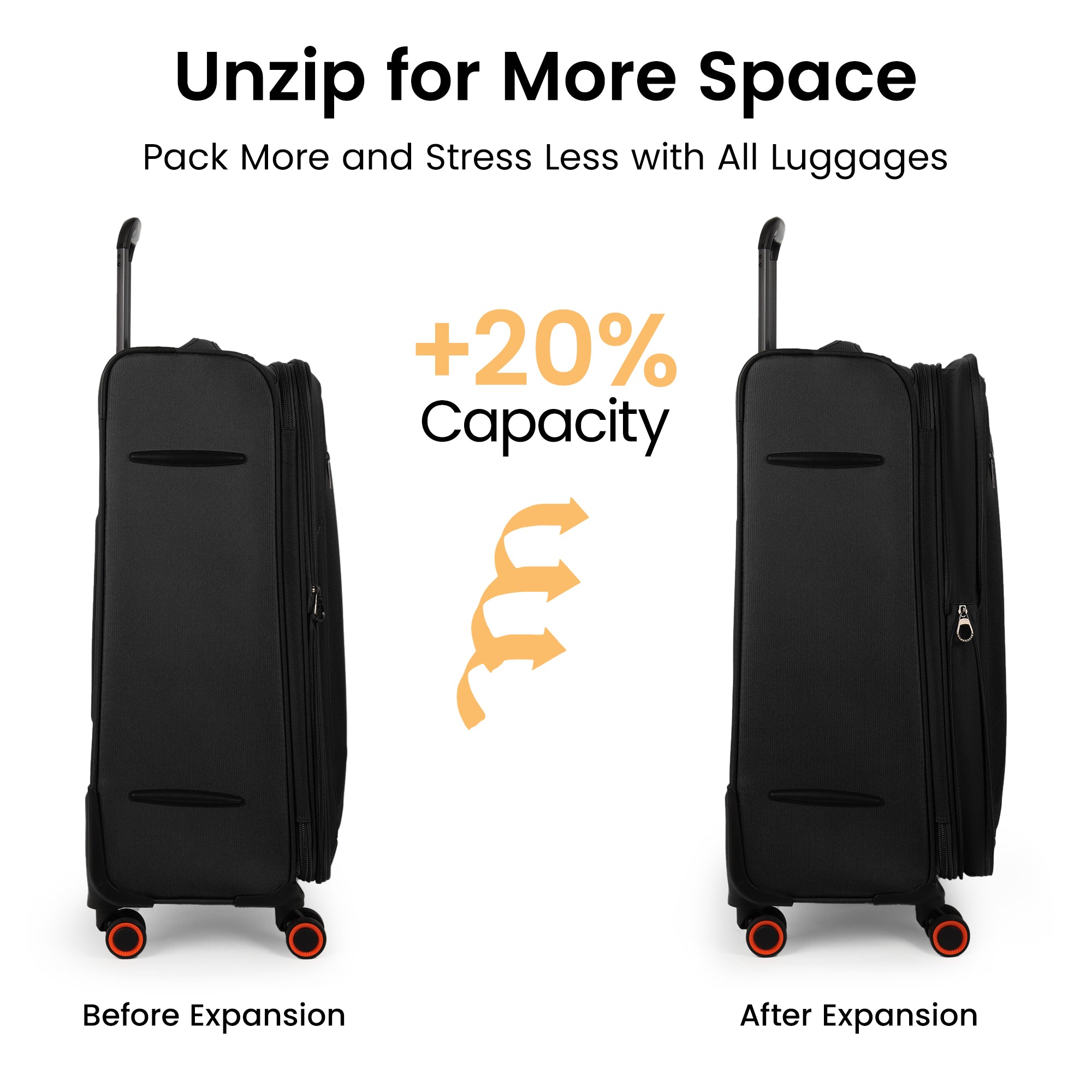 New York XPress WD-8818 Single Suitcase 20''/26''/30'',Softside Suitcase with TSA LOCK,Expandable 20% Luggage with Spinner Wheels,Tear-Resistant