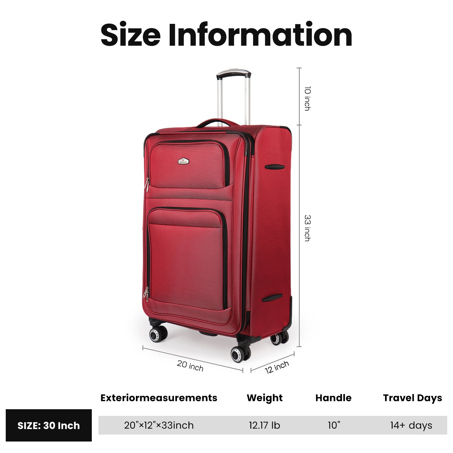 New York XPress WD-1622,20 inch  Carry on Luggage,26in/30in Softside Suitcase with Combination LOCK,Expandable Luggage,Lightweight Rolling Suitcases