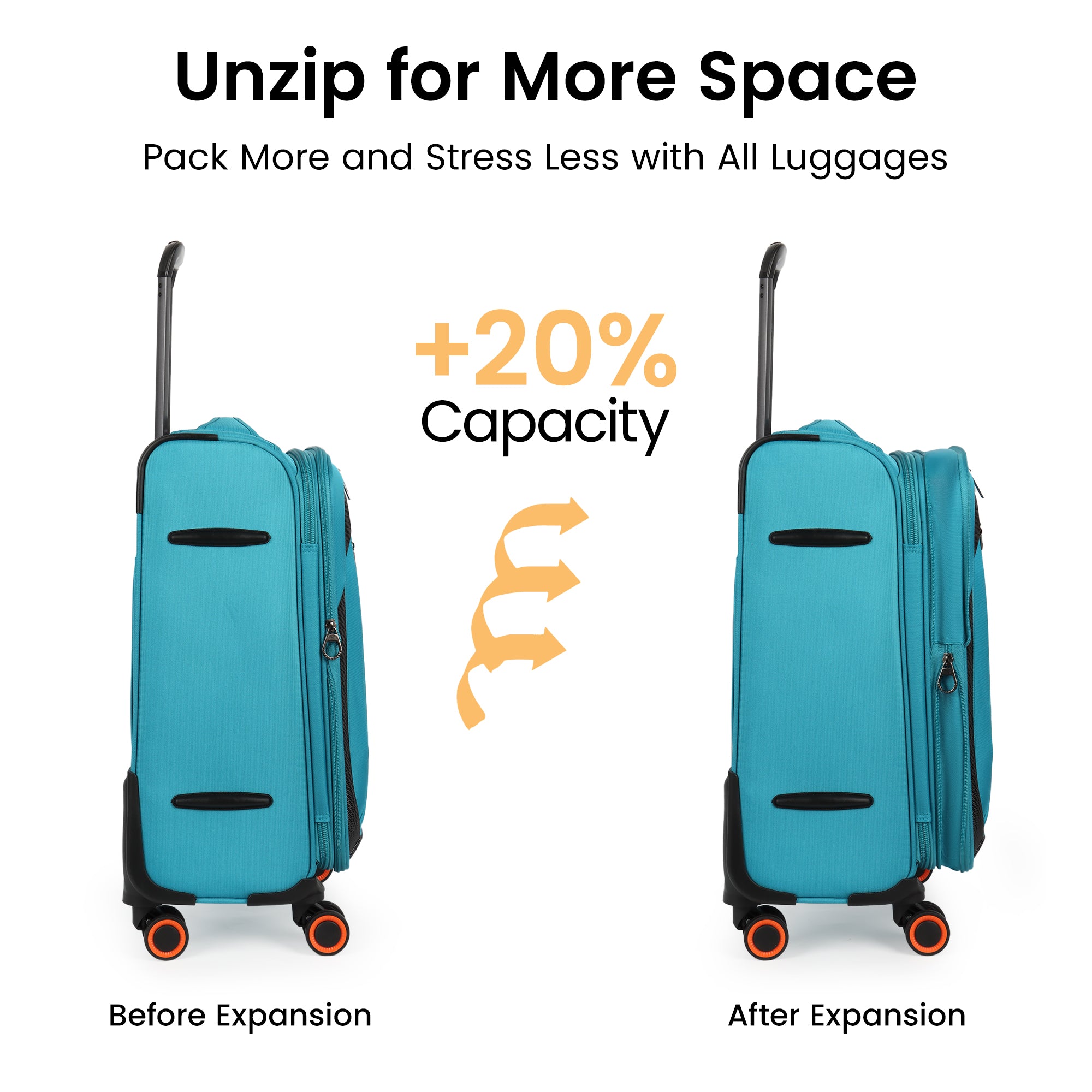 New York XPress WD-8818 Single Suitcase 20''/26''/30'',Softside Suitcase with TSA LOCK,Expandable 20% Luggage with Spinner Wheels,Tear-Resistant