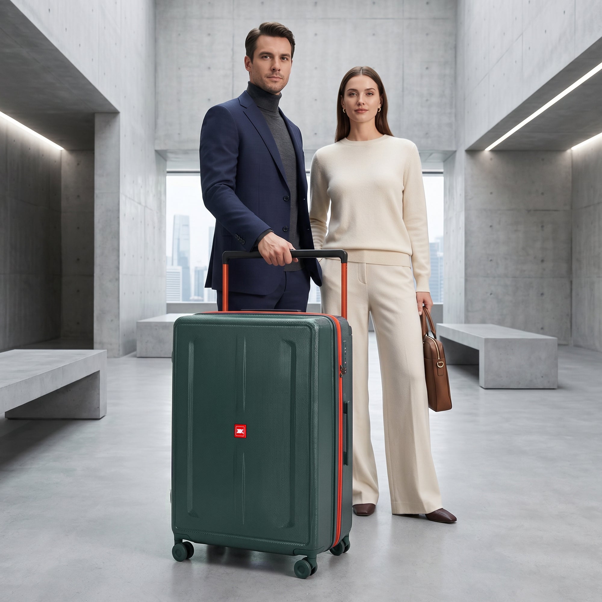 New York XPress LP-13803,3-Piece PC Hardshell Luggage, Expandable 20%, Spinner Wheels, TSA Lock, Wide Handle（20in/26in30in）