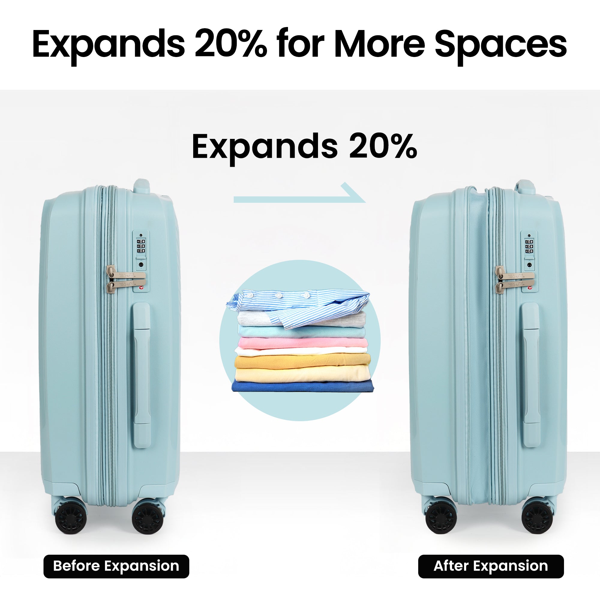 New York XPress 13804,3 Piece Luggage Set w/TSA LOCK,PC Hardside Suitcase Set w/Double Spinner Wheels,Expandable 20%,Luggage Sets,Lightweight Rolling Suitcase for Men/Women（20in/25in/29in）