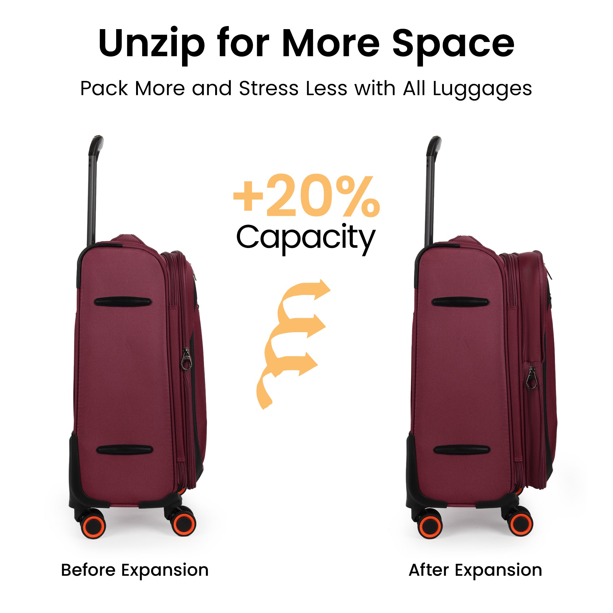 New York XPress WD-8818 Single Suitcase 20''/26''/30'',Softside Suitcase with TSA LOCK,Expandable 20% Luggage with Spinner Wheels,Tear-Resistant