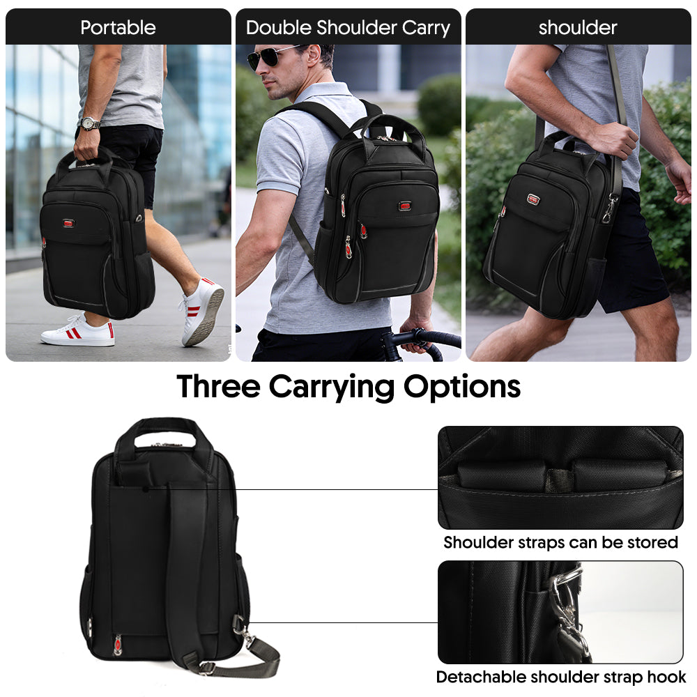 New York XPress 2113,3-in-1 Laptop Backpack for Men/Women,15.6''Laptop Bag/Convertible Backpack/Shoulder Bag,w/Shoulder Strap