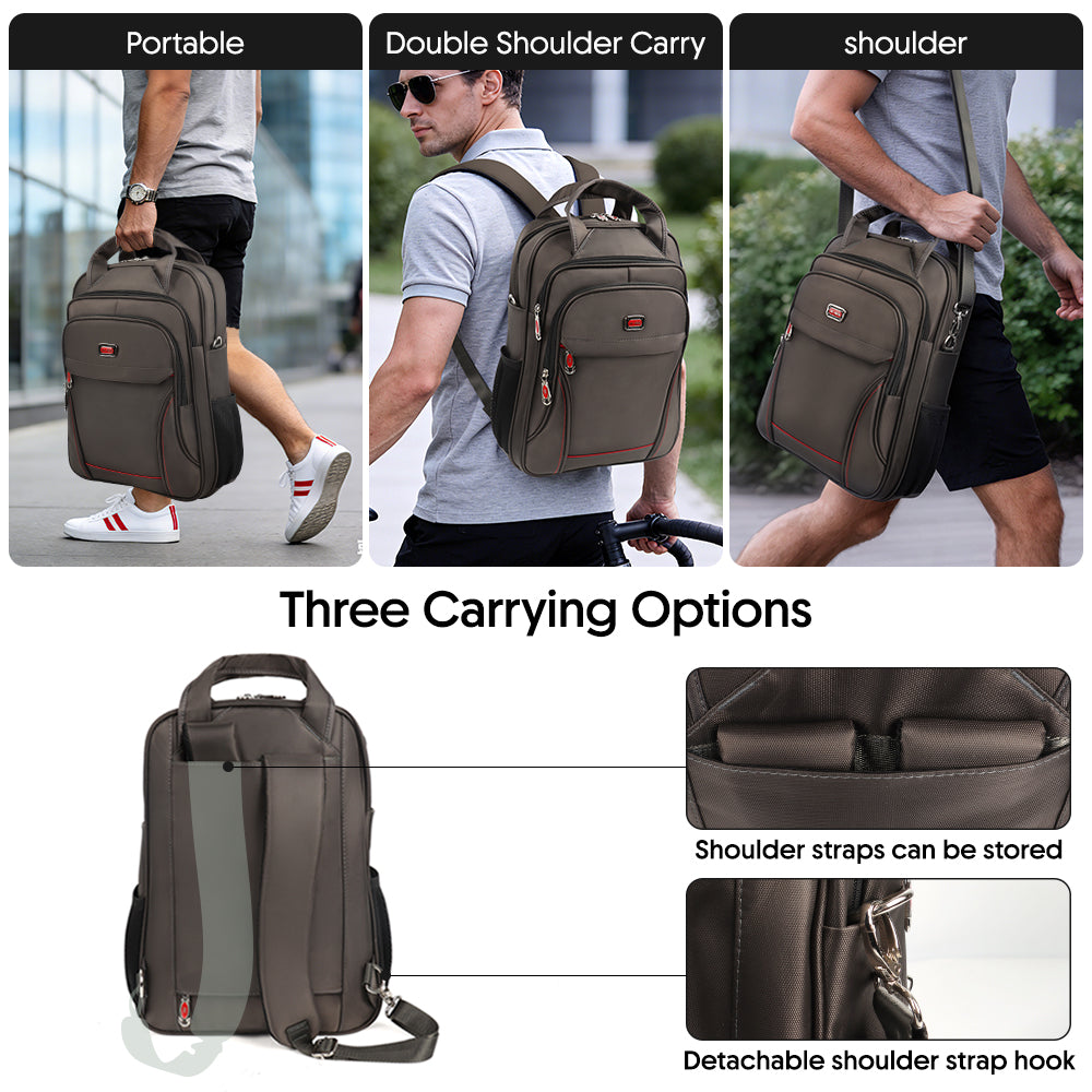 New York XPress 2113,3-in-1 Laptop Backpack for Men/Women,15.6''Laptop Bag/Convertible Backpack/Shoulder Bag,w/Shoulder Strap