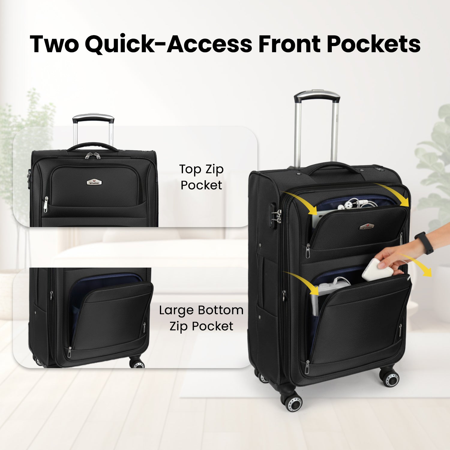 New York XPress WD-1622,20 inch  Carry on Luggage,26in/30in Softside Suitcase with Combination LOCK,Expandable Luggage,Lightweight Rolling Suitcases