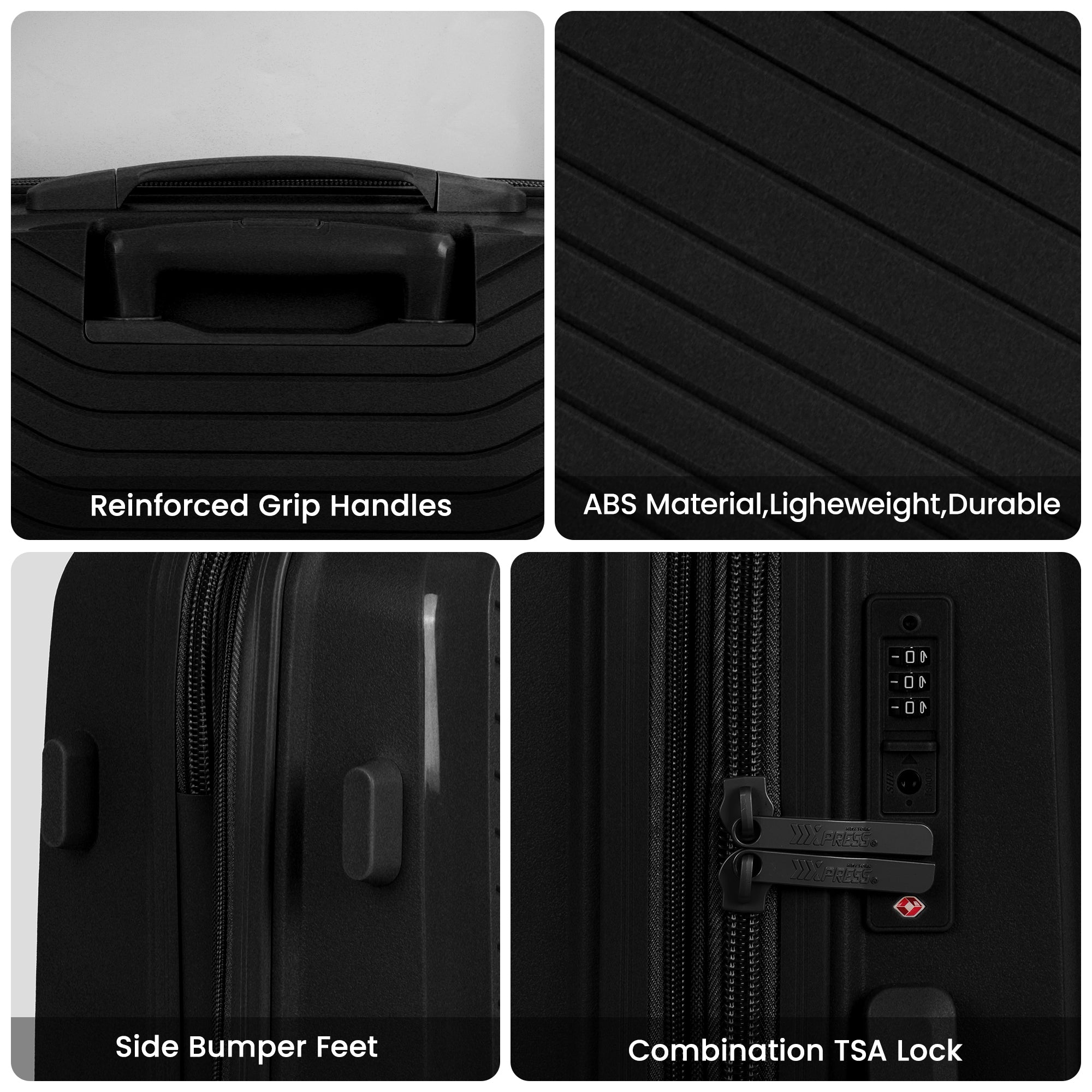 New York XPress 13804,3 Piece Luggage Set w/TSA LOCK,PC Hardside Suitcase Set w/Double Spinner Wheels,Expandable 20%,Luggage Sets,Lightweight Rolling Suitcase for Men/Women（20in/25in/29in）