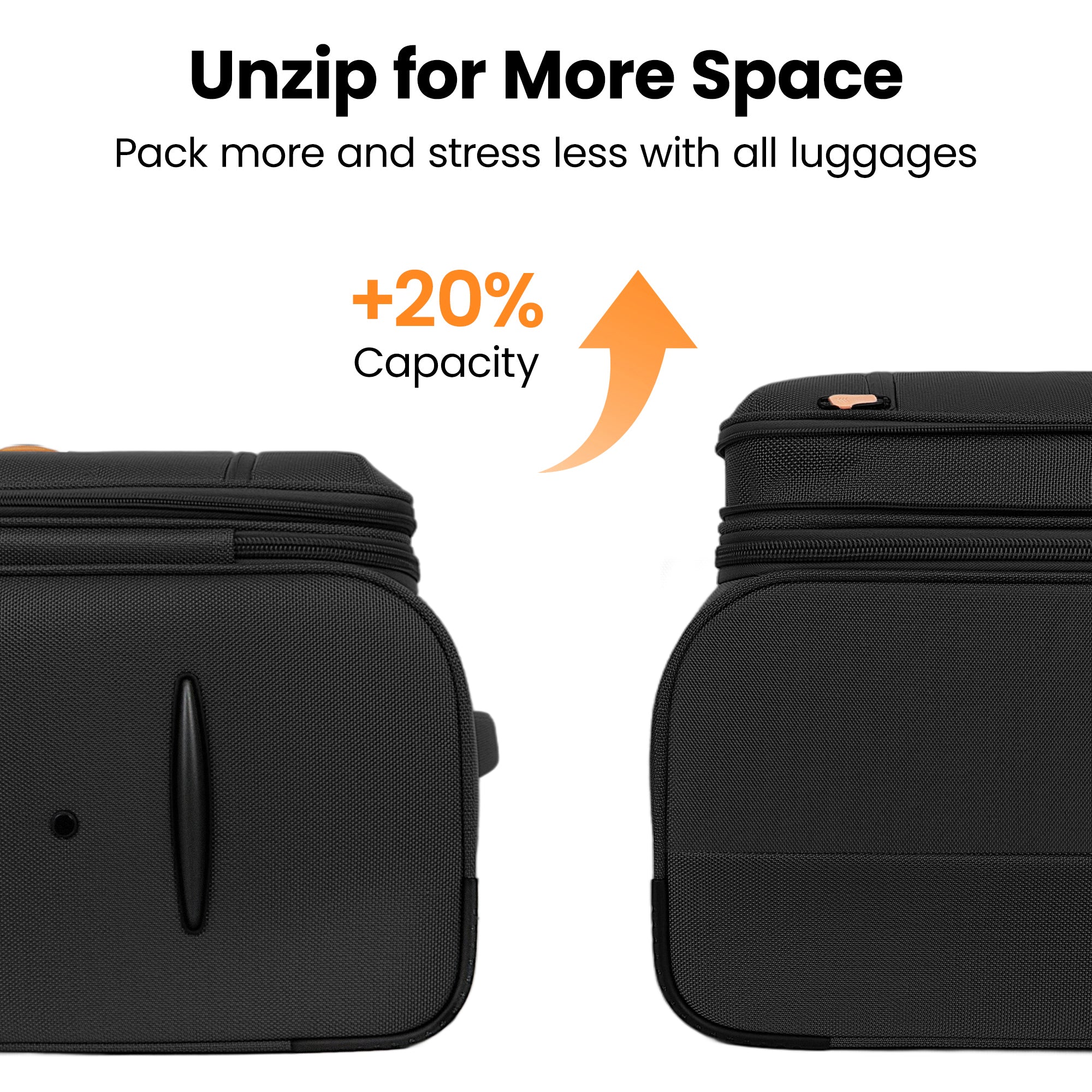 New York XPress XJ 1901,20in/26in/30in Softside Expandable Rolling Luggage w/TSA LOCK and Double Spinner Wheels,Lightweight Suitcases for Men Women
