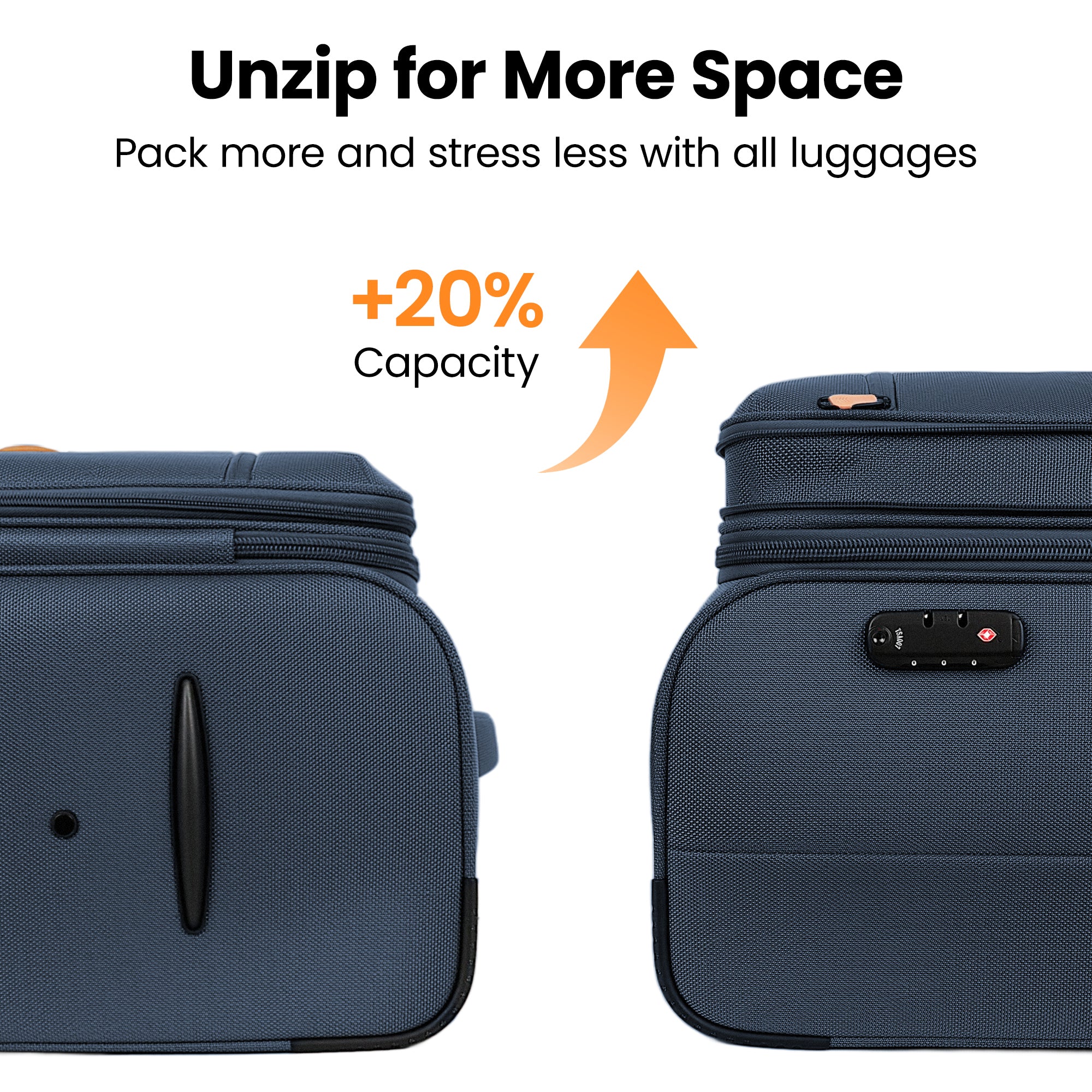 New York XPress XJ 1901,20in/26in/30in Softside Expandable Rolling Luggage w/TSA LOCK and Double Spinner Wheels,Lightweight Suitcases for Men Women
