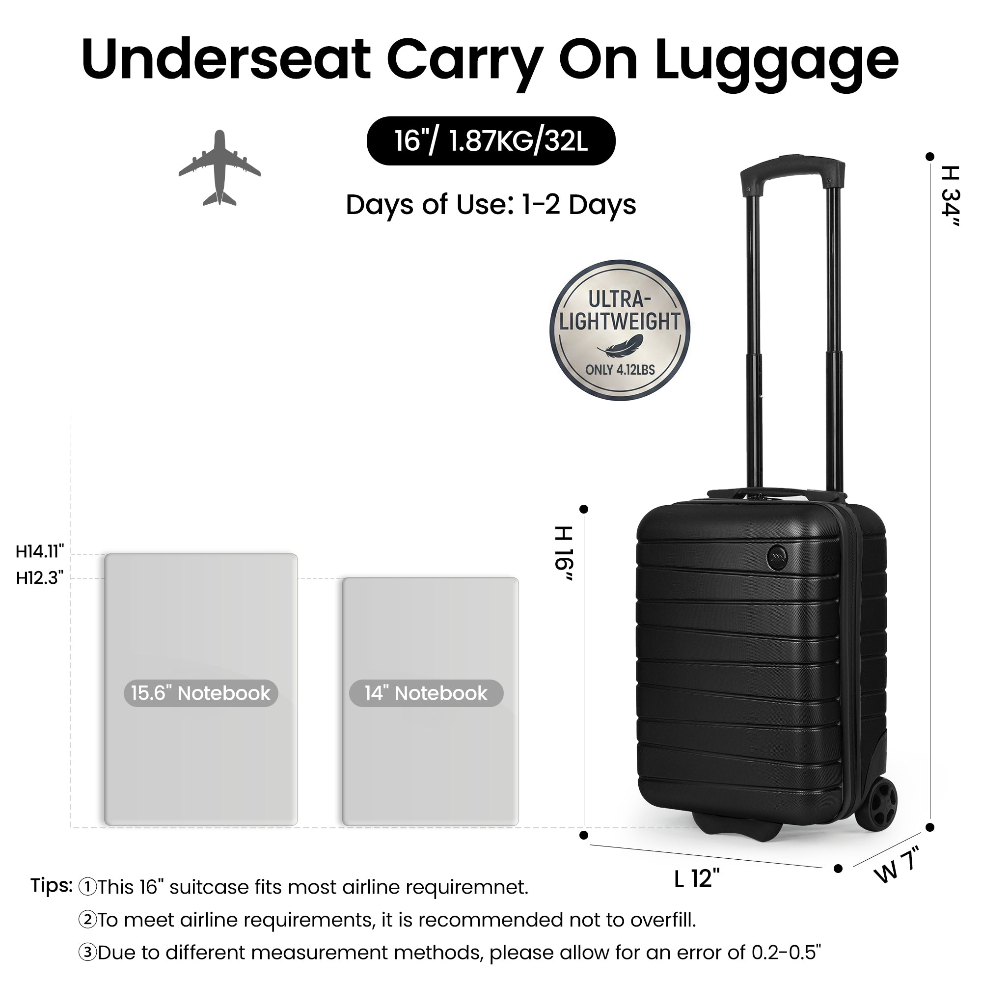 New York XPress 2538 2-PC (16/30in) ABS Hardshell Spinner, No LOCK (Keyhole), Scratch-Resistant, Lightweight Durable for Men/Women