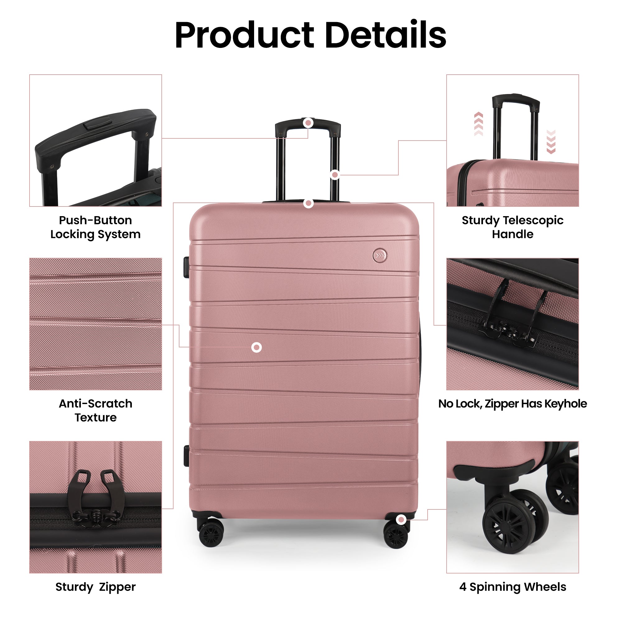 New York XPress 2538 2-PC (16/30in) ABS Hardshell Spinner, No LOCK (Keyhole), Scratch-Resistant, Lightweight Durable for Men/Women