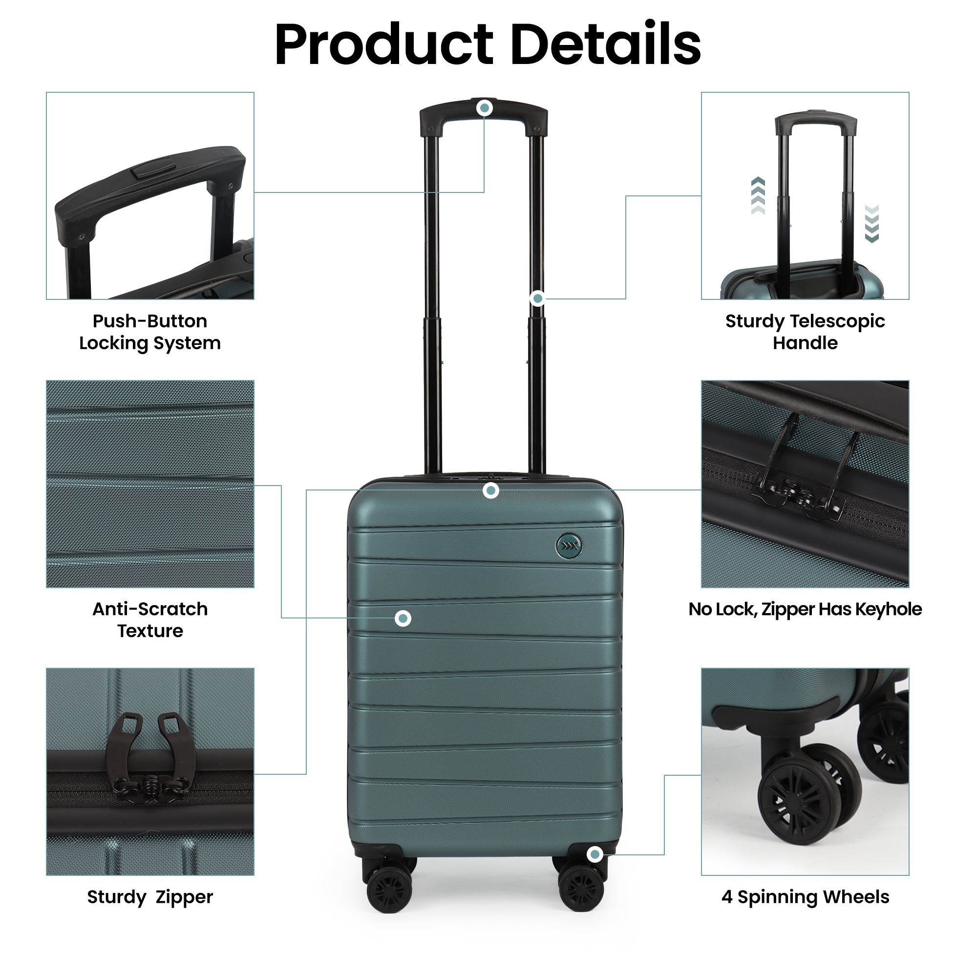 New York XPress 2538 2-PC (16/30in) ABS Hardshell Spinner, No LOCK (Keyhole), Scratch-Resistant, Lightweight Durable for Men/Women