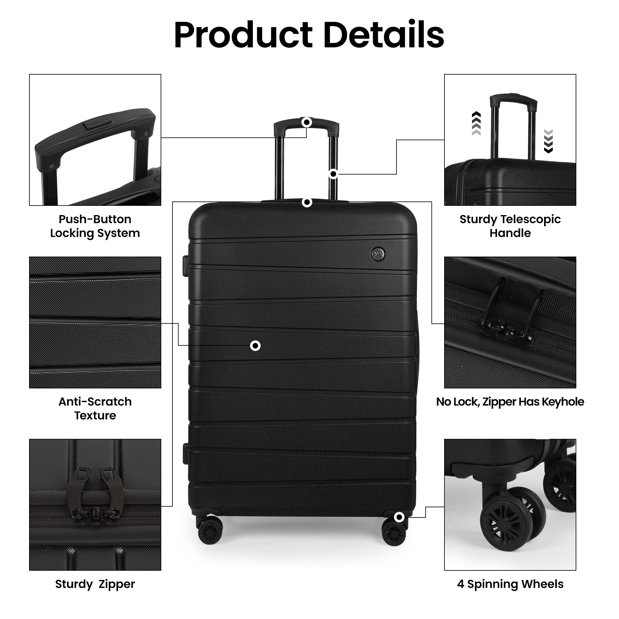 New York XPress 2538 2-PC (16/30in) ABS Hardshell Spinner, No LOCK (Keyhole), Scratch-Resistant, Lightweight Durable for Men/Women