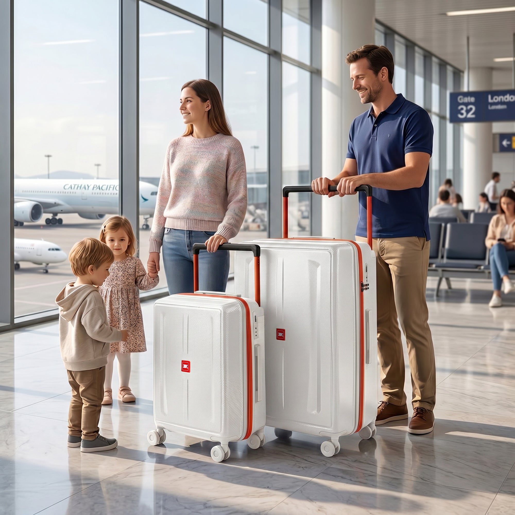 New York XPress LP-13803,3-Piece PC Hardshell Luggage, Expandable 20%, Spinner Wheels, TSA Lock, Wide Handle（20in/26in30in）