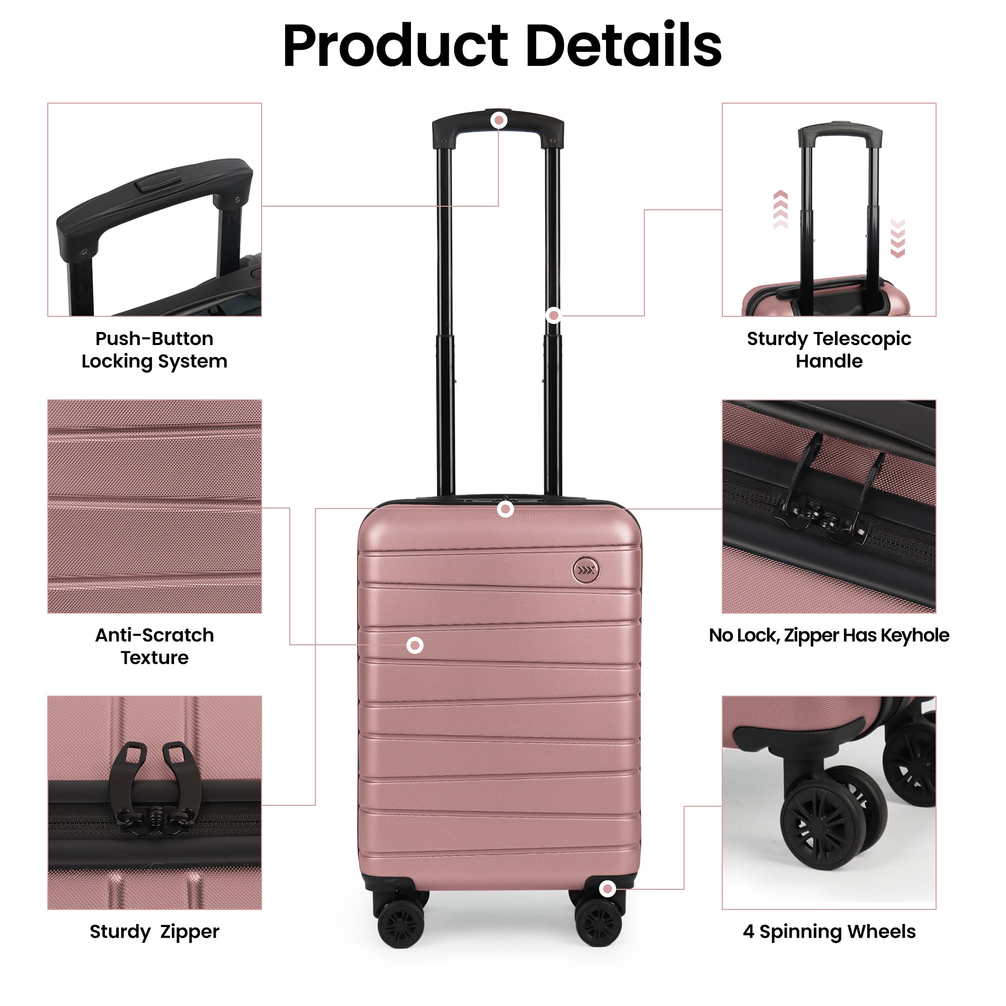 New York XPress 2538 2-PC (16/30in) ABS Hardshell Spinner, No LOCK (Keyhole), Scratch-Resistant, Lightweight Durable for Men/Women