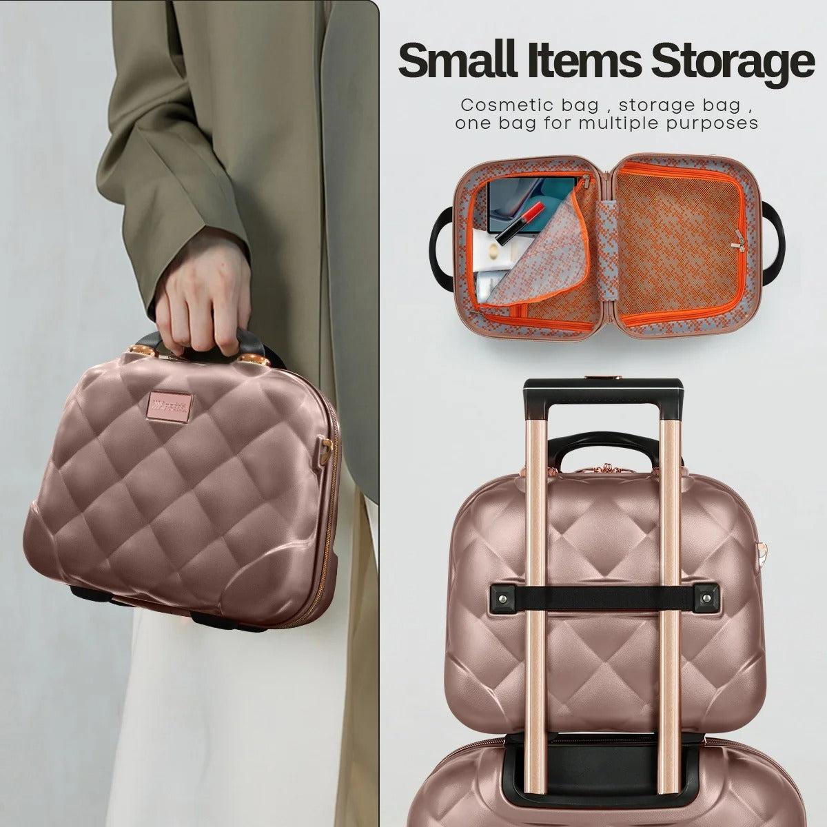 NEW YORK XPRESS  4 Piece, Hard Shell Expandable Luggage Sets(14" Travel Case,20"Carry on Luggage,25" 29" Checked Luggage)Ligthweight Hardside Travel Suitcase Set with Spinner Wheels TSA Lock