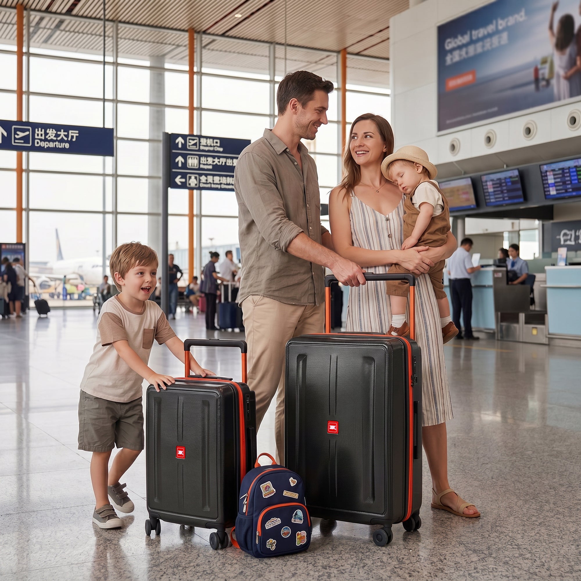New York XPress LP-13803,3-Piece PC Hardshell Luggage, Expandable 20%, Spinner Wheels, TSA Lock, Wide Handle（20in/26in30in）