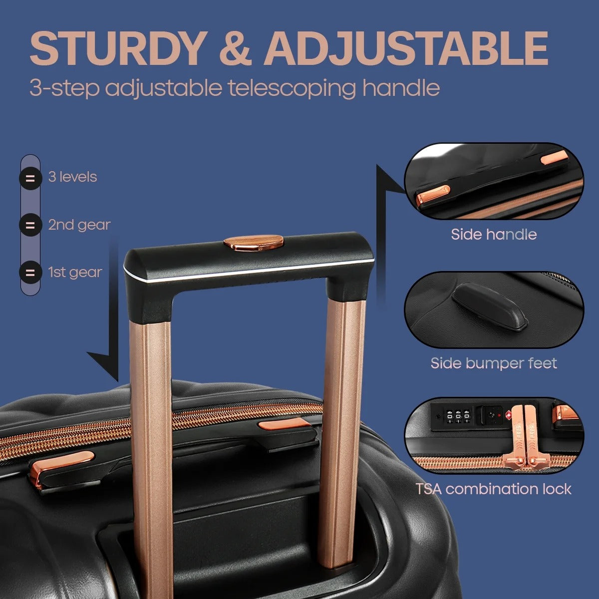 NEW YORK XPRESS  4 Piece, Hard Shell Expandable Luggage Sets(14" Travel Case,20"Carry on Luggage,25" 29" Checked Luggage)Ligthweight Hardside Travel Suitcase Set with Spinner Wheels TSA Lock