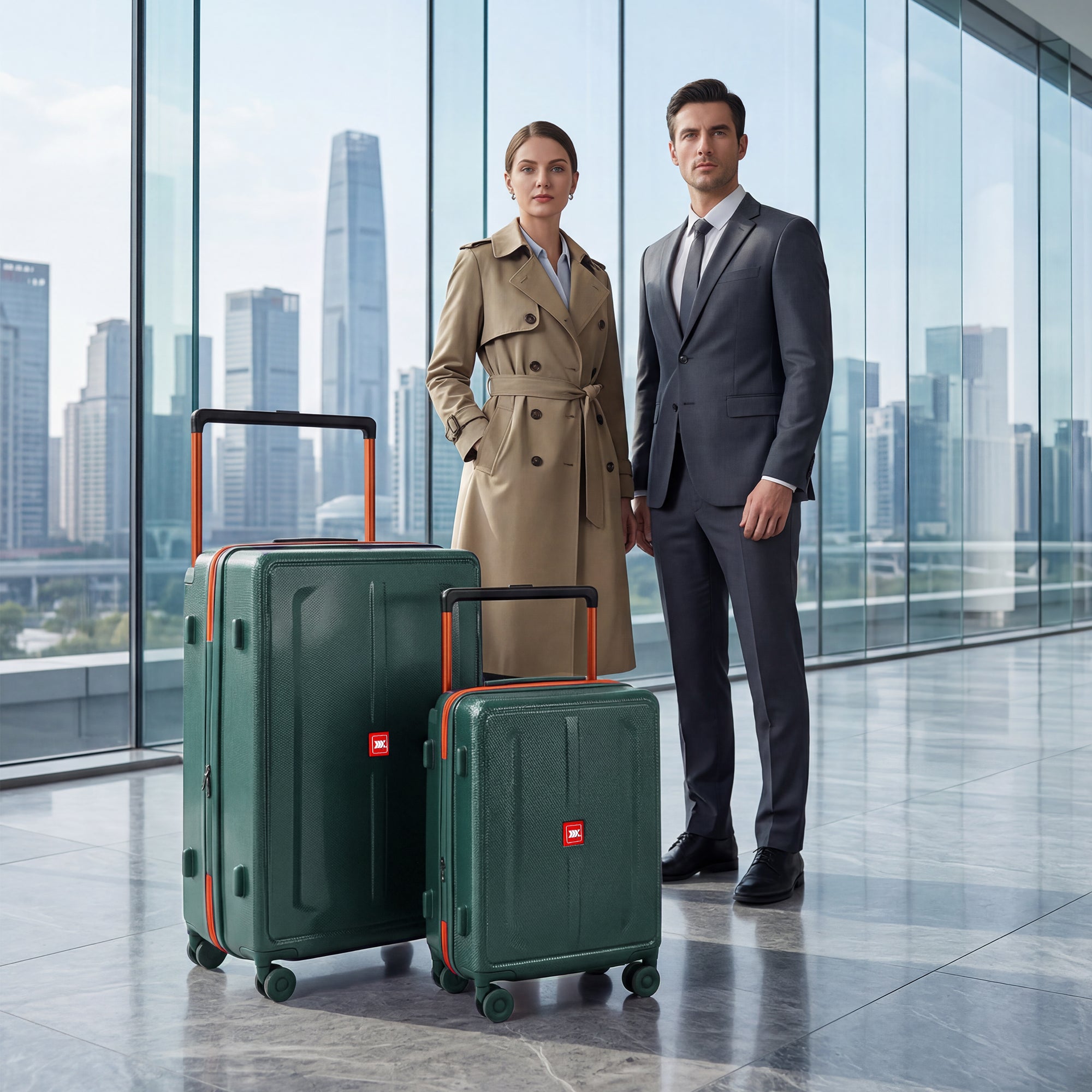 New York XPress LP-13803,3-Piece PC Hardshell Luggage, Expandable 20%, Spinner Wheels, TSA Lock, Wide Handle（20in/26in30in）