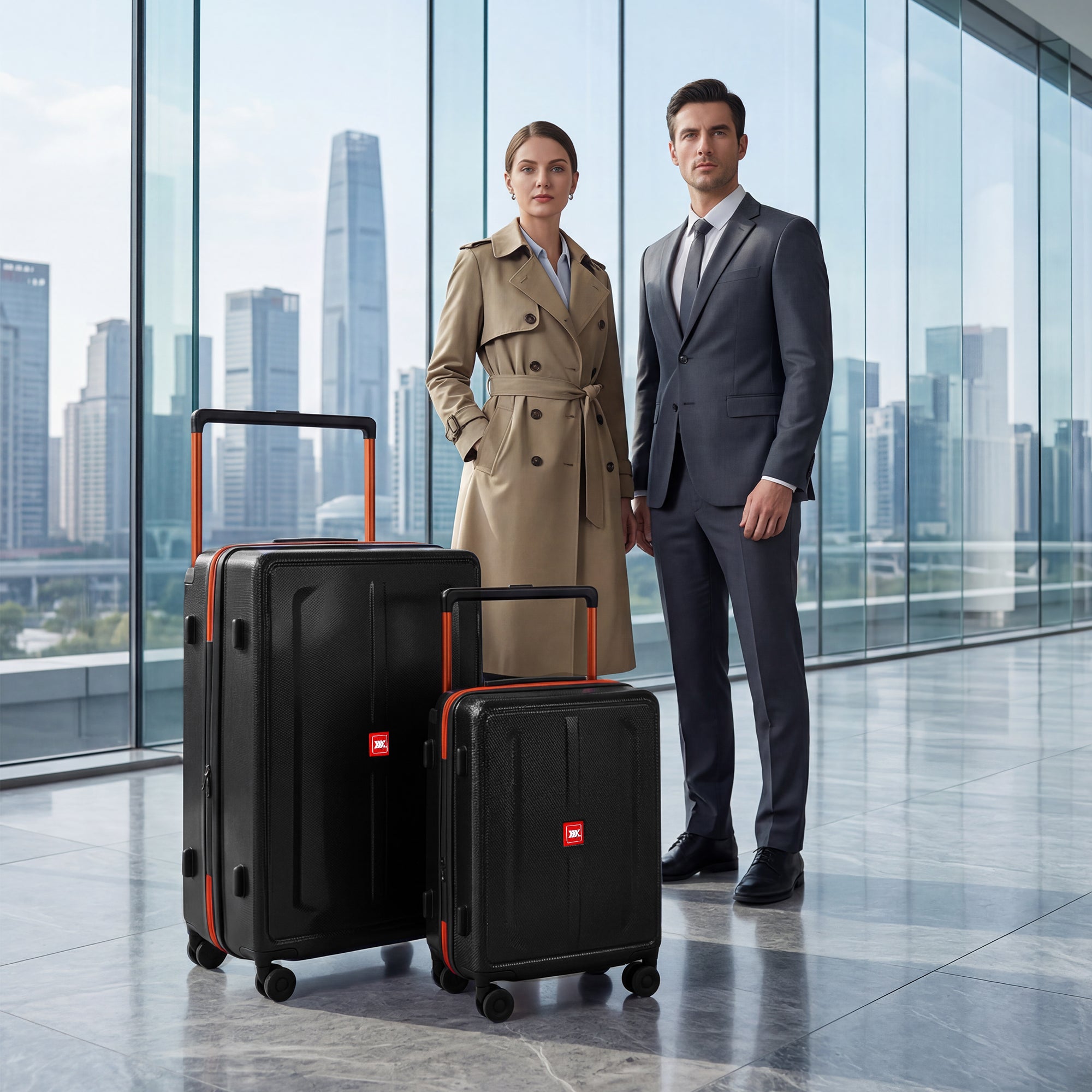 New York XPress LP-13803,3-Piece PC Hardshell Luggage, Expandable 20%, Spinner Wheels, TSA Lock, Wide Handle（20in/26in30in）