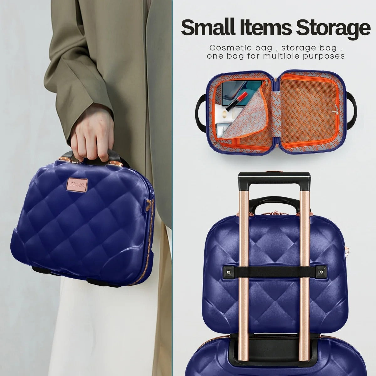 NEW YORK XPRESS  4 Piece, Hard Shell Expandable Luggage Sets(14" Travel Case,20"Carry on Luggage,25" 29" Checked Luggage)Ligthweight Hardside Travel Suitcase Set with Spinner Wheels TSA Lock