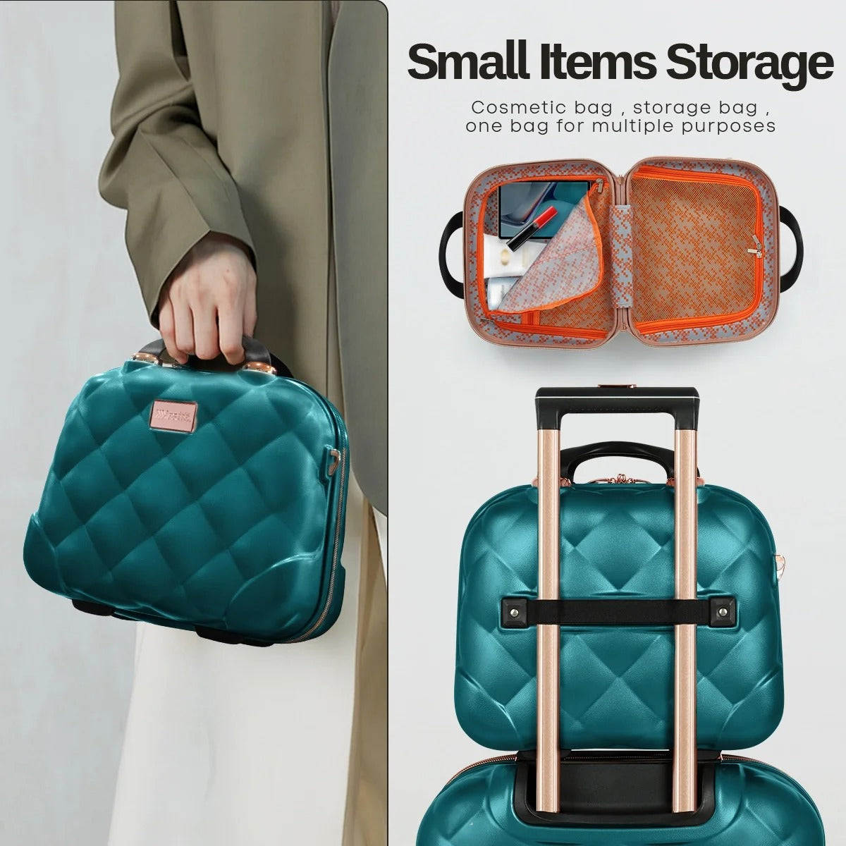 NEW YORK XPRESS  4 Piece, Hard Shell Expandable Luggage Sets(14" Travel Case,20"Carry on Luggage,25" 29" Checked Luggage)Ligthweight Hardside Travel Suitcase Set with Spinner Wheels TSA Lock