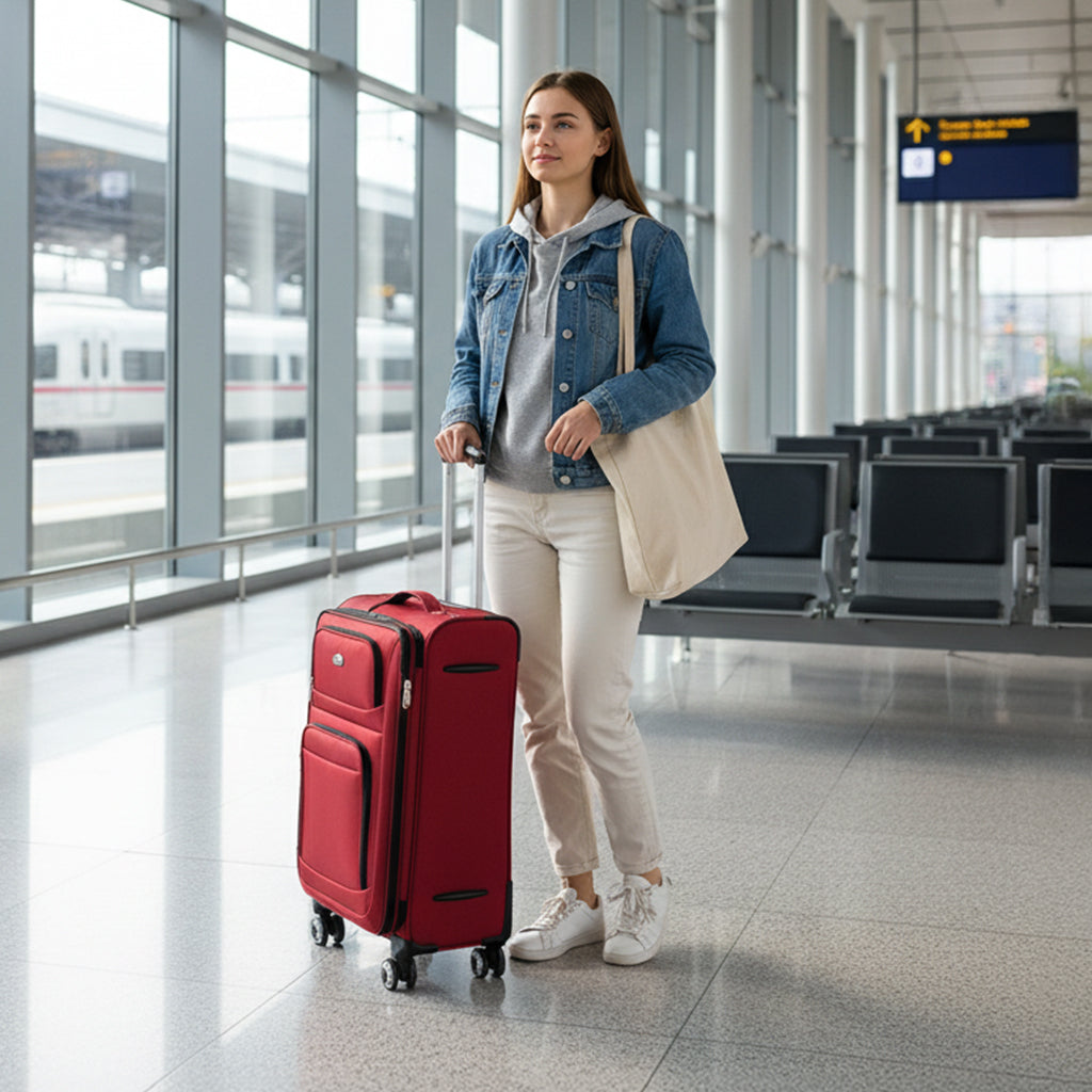 New York XPress WD-1622,20 inch  Carry on Luggage,26in/30in Softside Suitcase with Combination LOCK,Expandable Luggage,Lightweight Rolling Suitcases