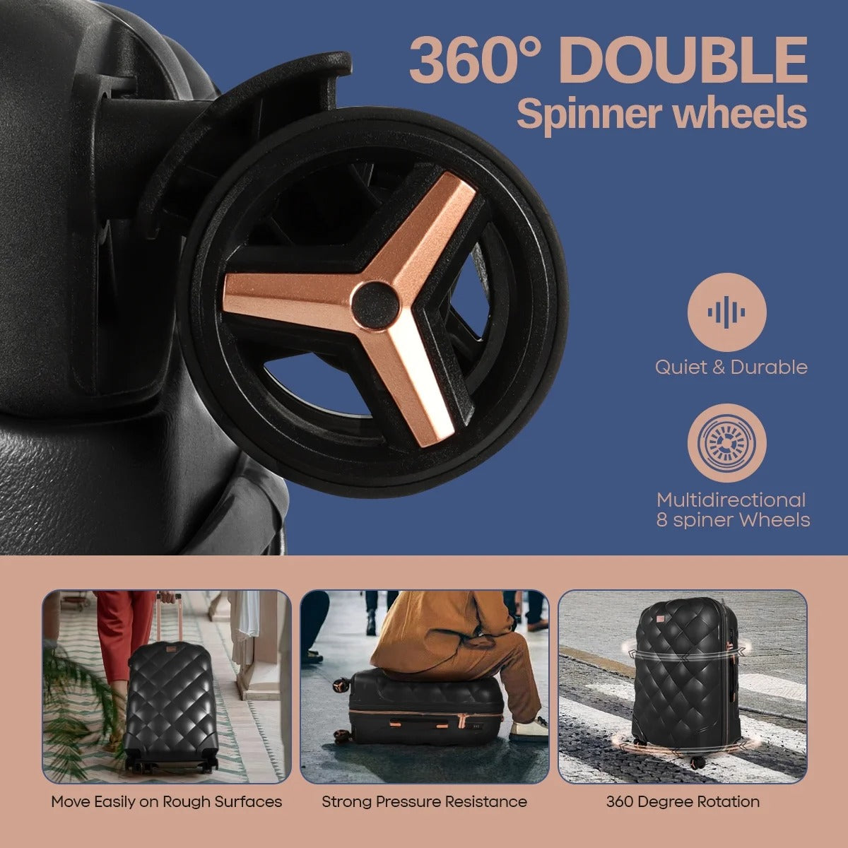 NEW YORK XPRESS  4 Piece, Hard Shell Expandable Luggage Sets(14" Travel Case,20"Carry on Luggage,25" 29" Checked Luggage)Ligthweight Hardside Travel Suitcase Set with Spinner Wheels TSA Lock