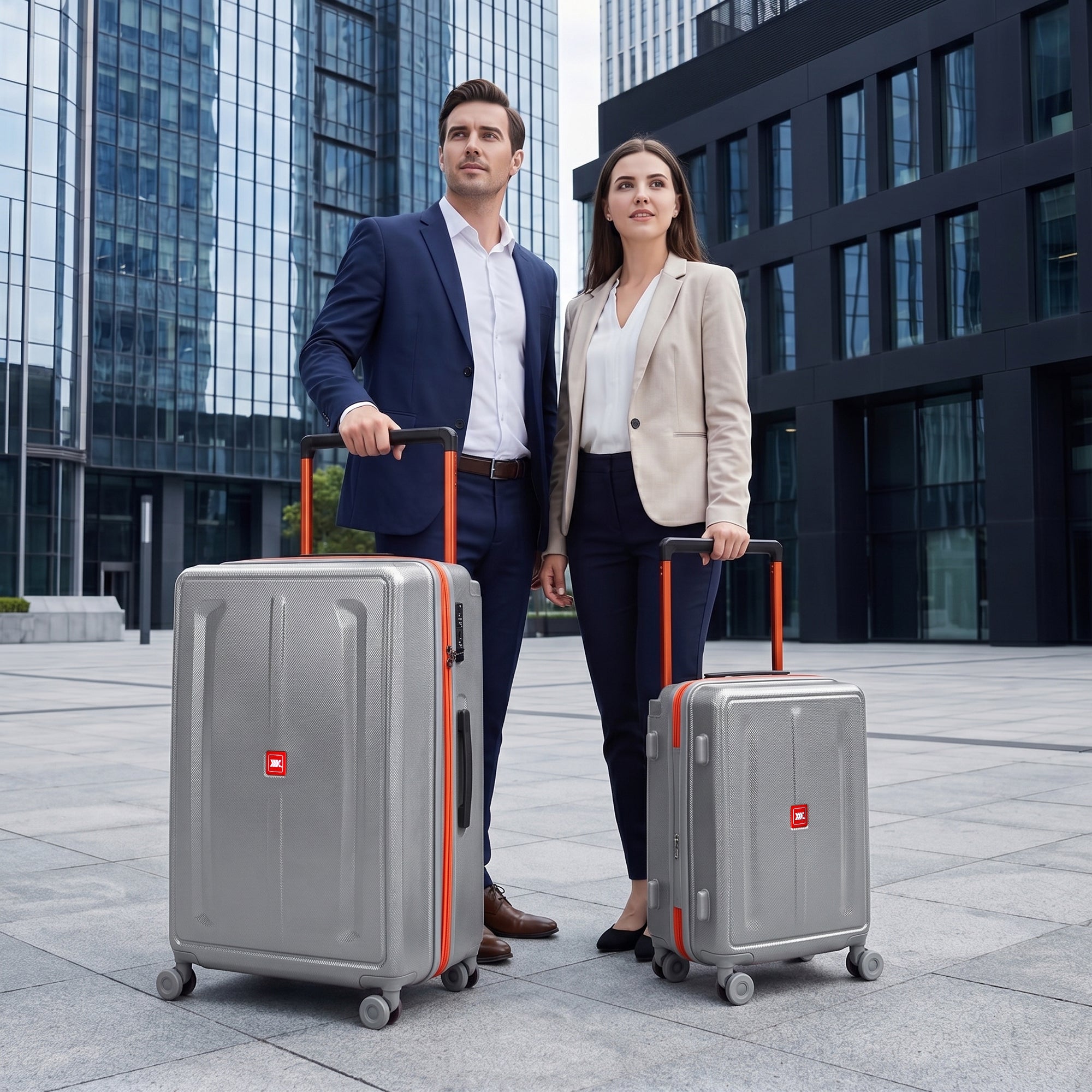 New York XPress LP-13803,3-Piece PC Hardshell Luggage, Expandable 20%, Spinner Wheels, TSA Lock, Wide Handle（20in/26in30in）