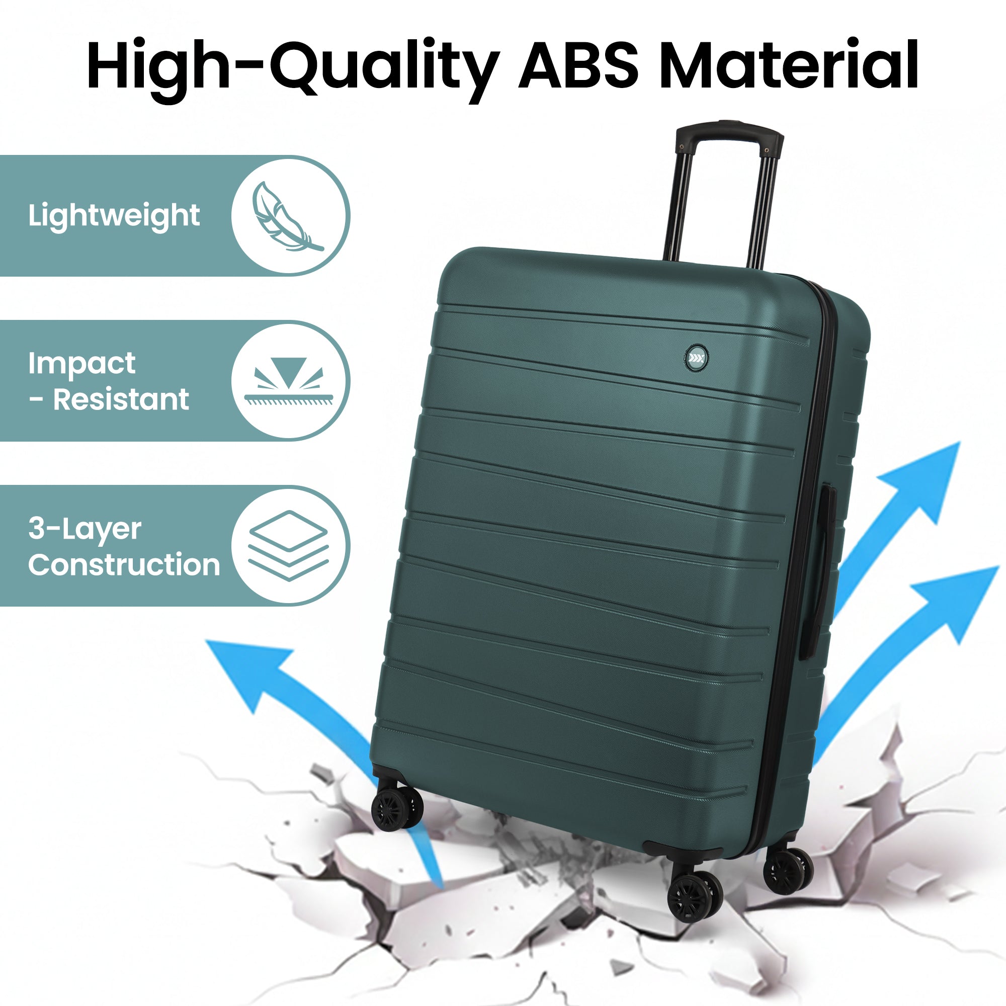 New York XPress 2538 2-PC (16/30in) ABS Hardshell Spinner, No LOCK (Keyhole), Scratch-Resistant, Lightweight Durable for Men/Women