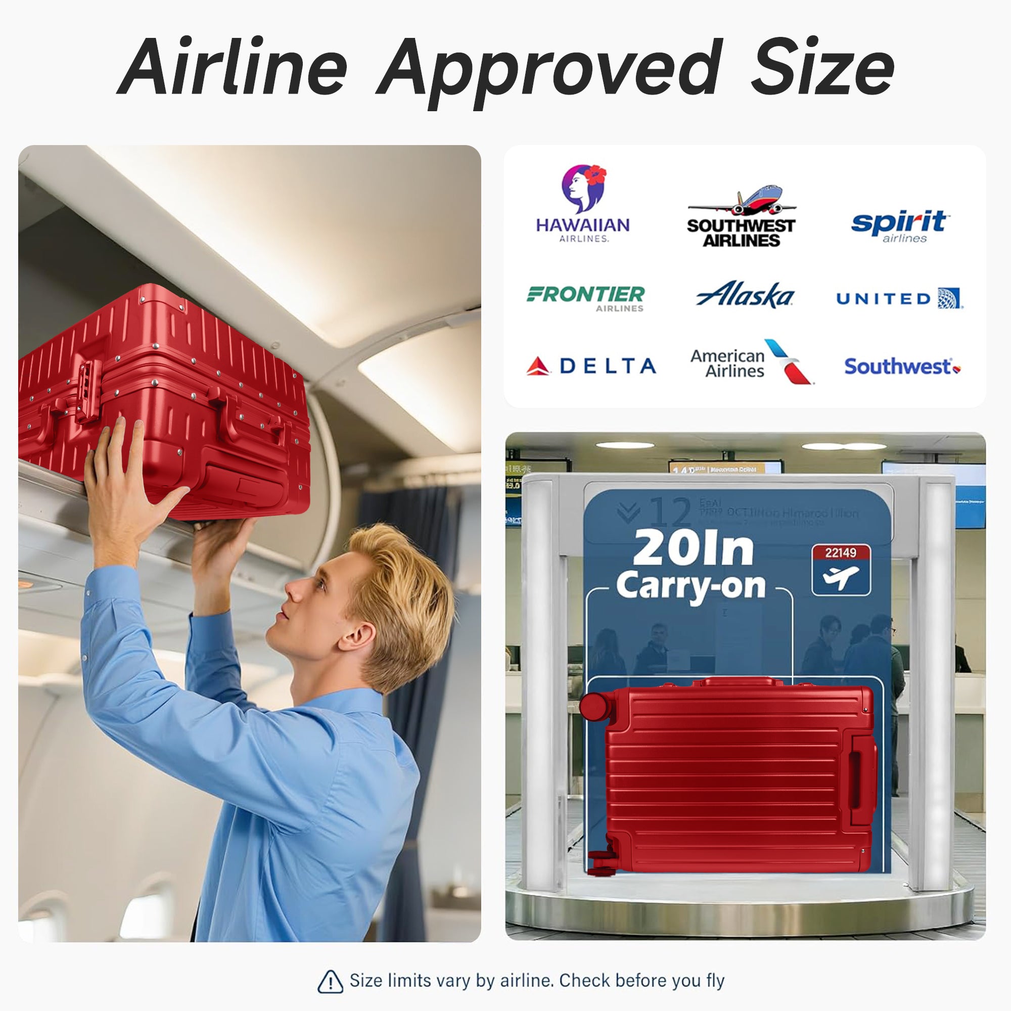 NEW YORK XPRESS Zipperless Luggage AL-12501,20in/30in,Aluminum Frame w/TSA LOCK w/Spinner Wheels